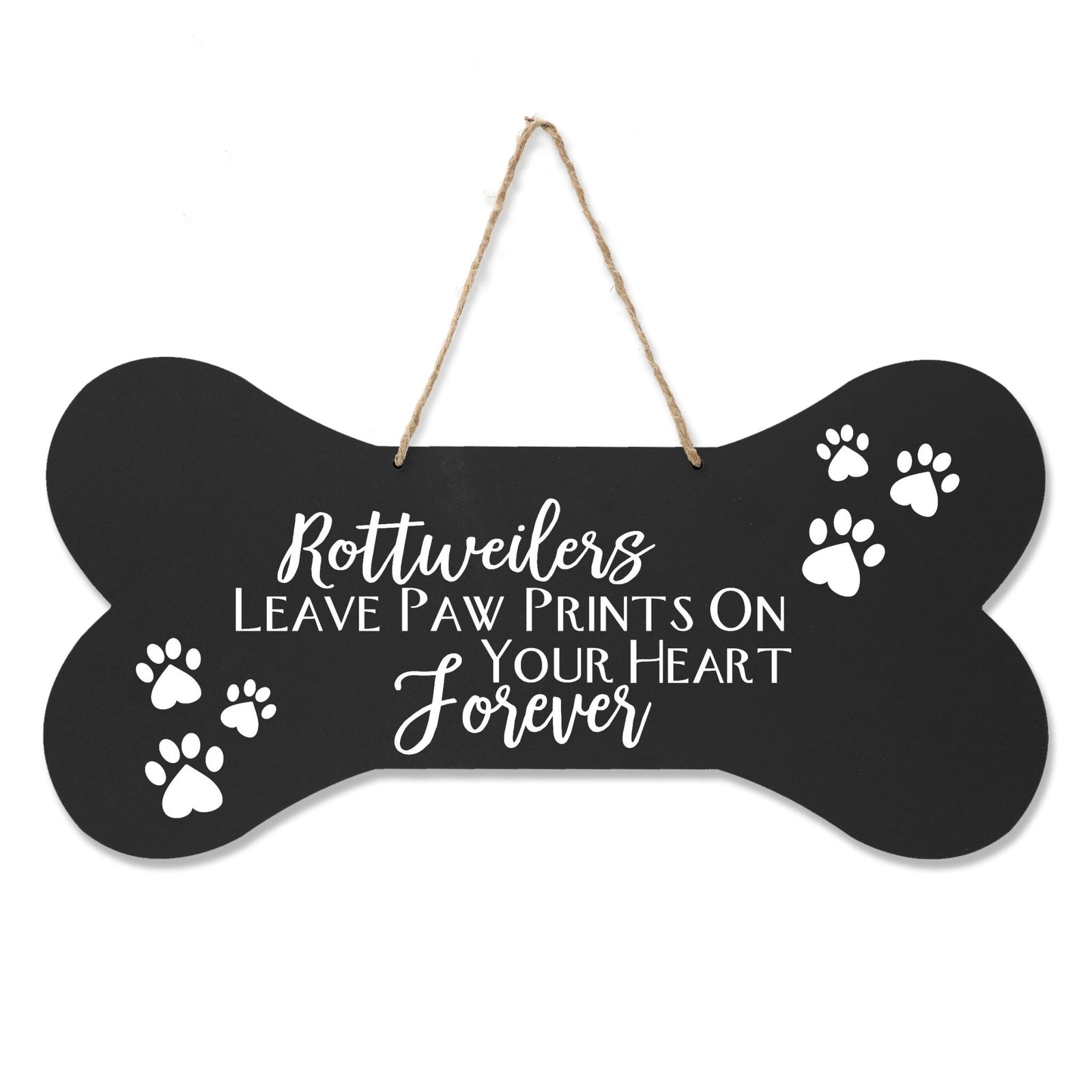 Dog Bone Rope Wall Sign - Rottweiler - LifeSong Milestones