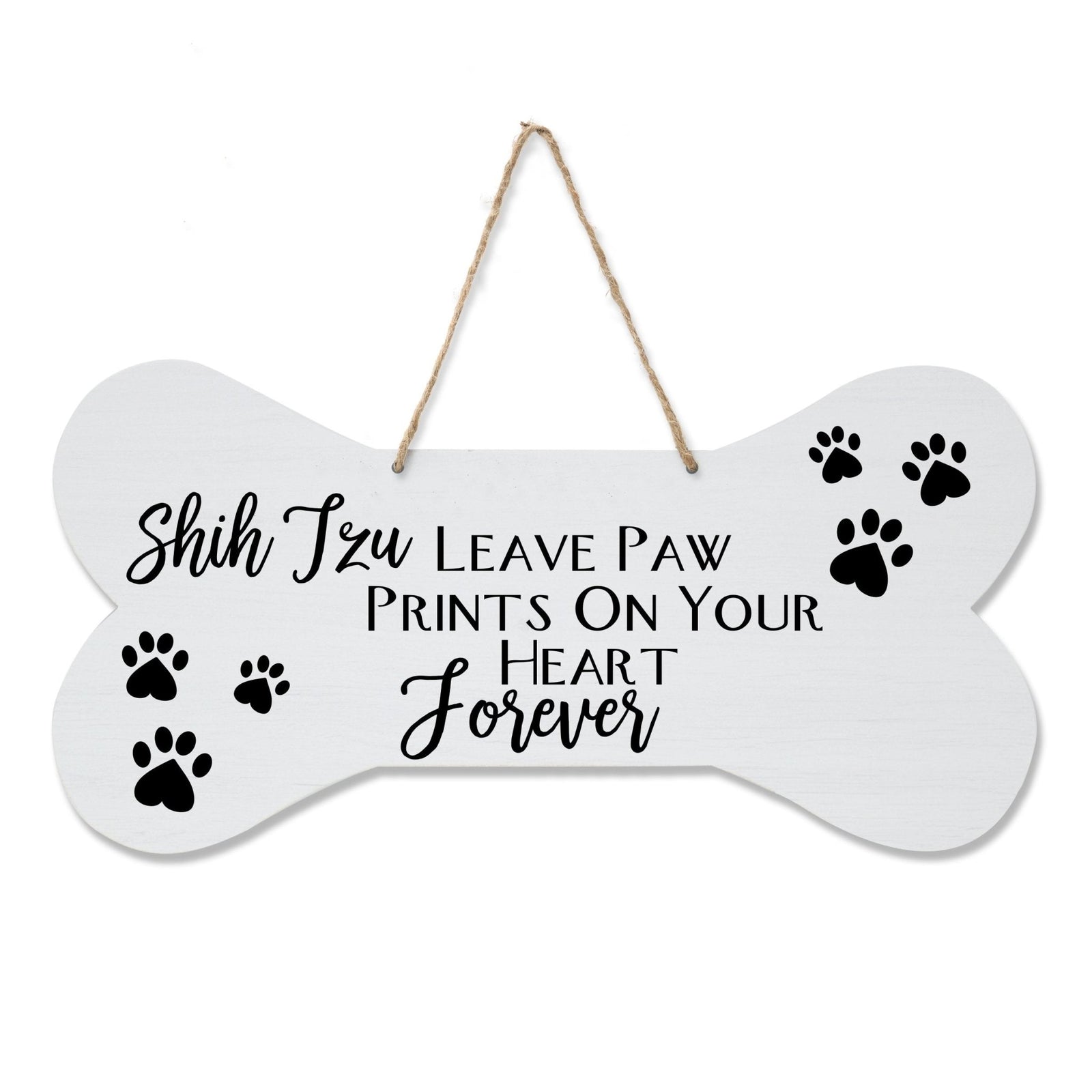 Dog Bone Rope Wall Sign - Shih Tzu - LifeSong Milestones