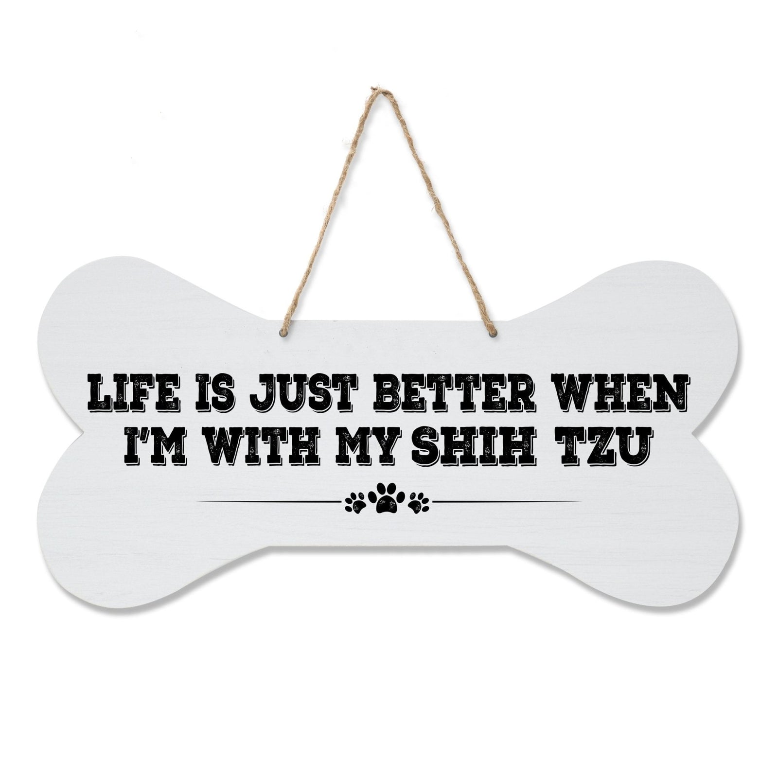 Dog Bone Rope Wall Sign - Shih Tzu - LifeSong Milestones