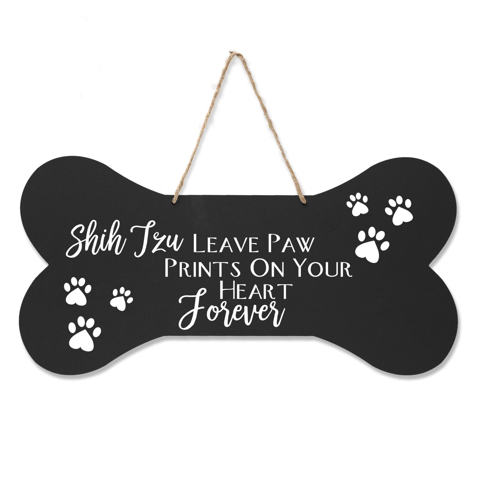 Dog Bone Rope Wall Sign - Shih Tzu - LifeSong Milestones