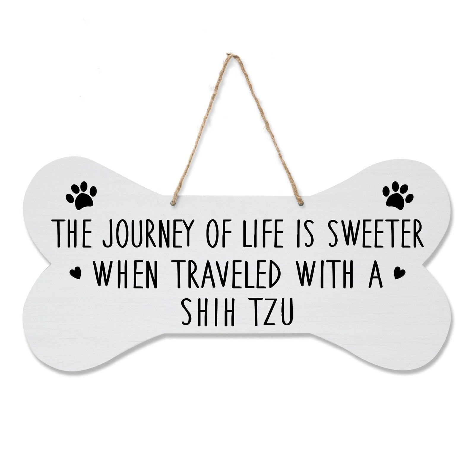 Dog Bone Rope Wall Sign - Shih Tzu - LifeSong Milestones