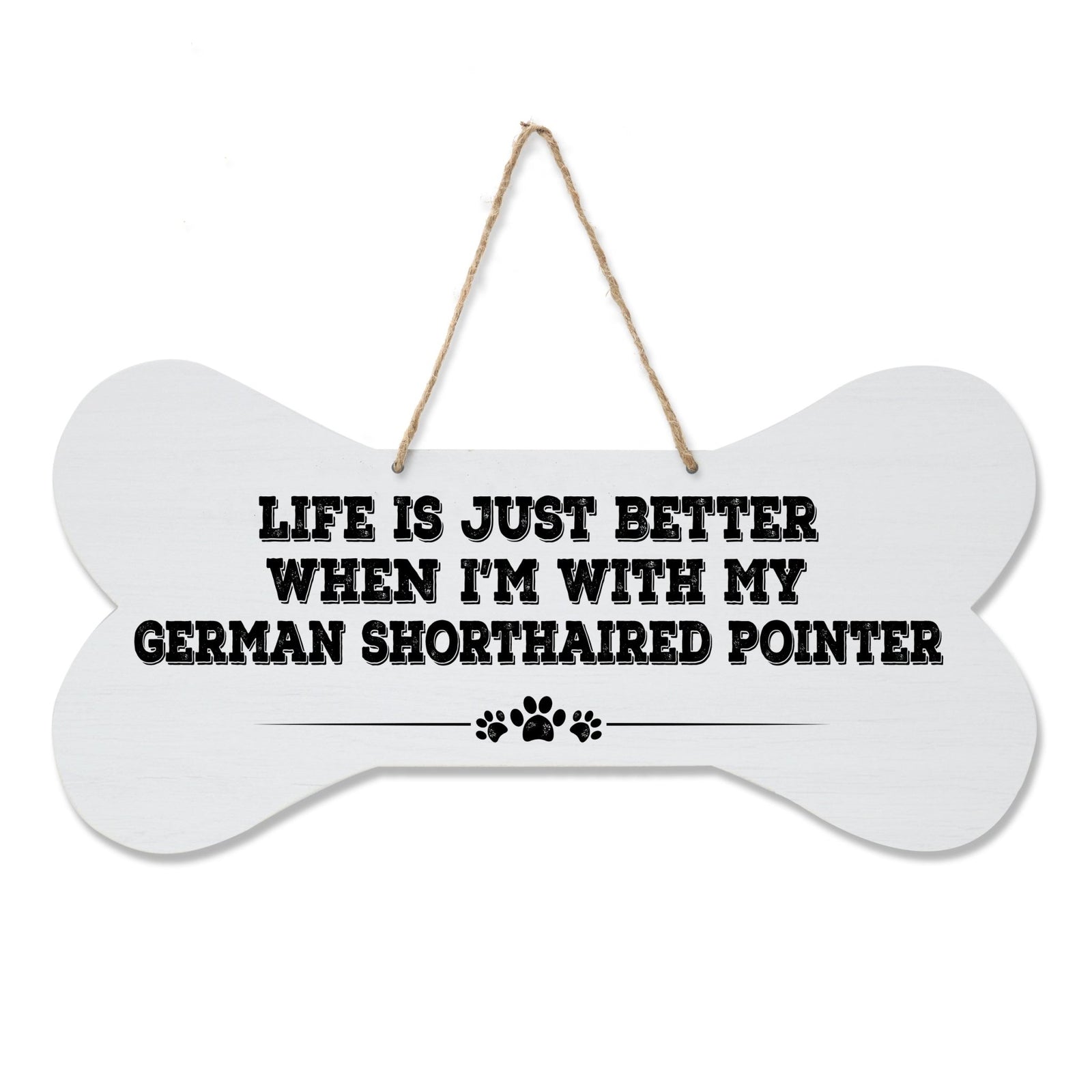 Dog Bone Rope Wall Sign - Short Haired Pointer - LifeSong Milestones