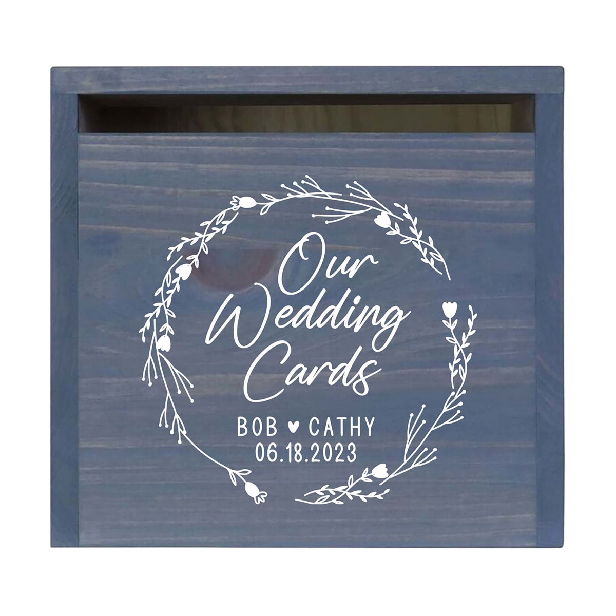 Elegant and Durable Pine Wood Wedding Card Box (Bob &amp; Cathy)
