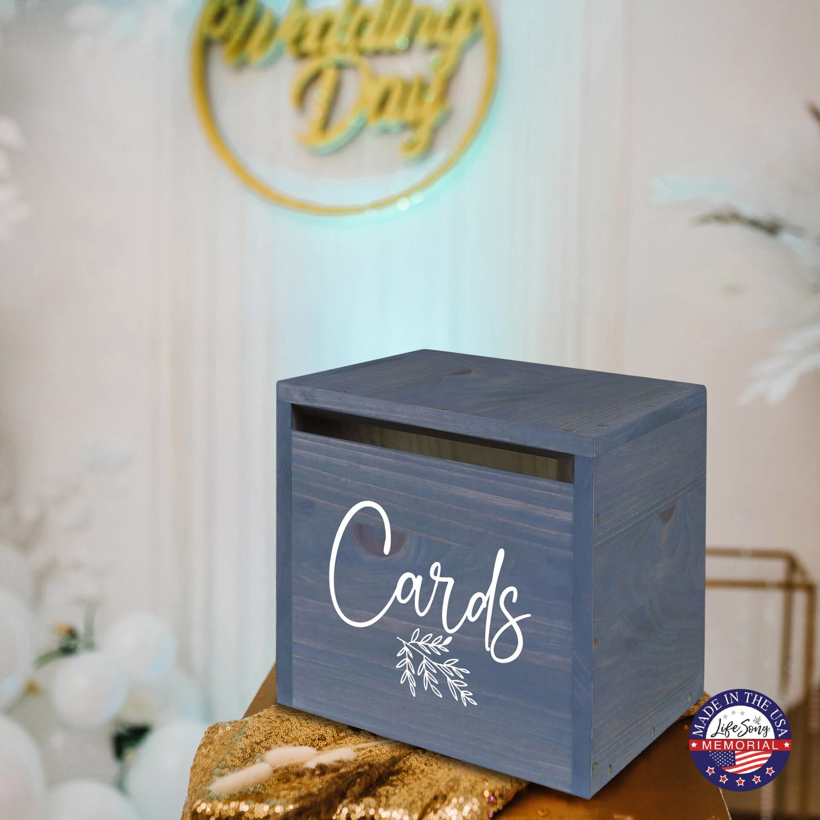 Elegant and Durable Pine Wood Wedding Card Box (CARDS) - LifeSong Milestones