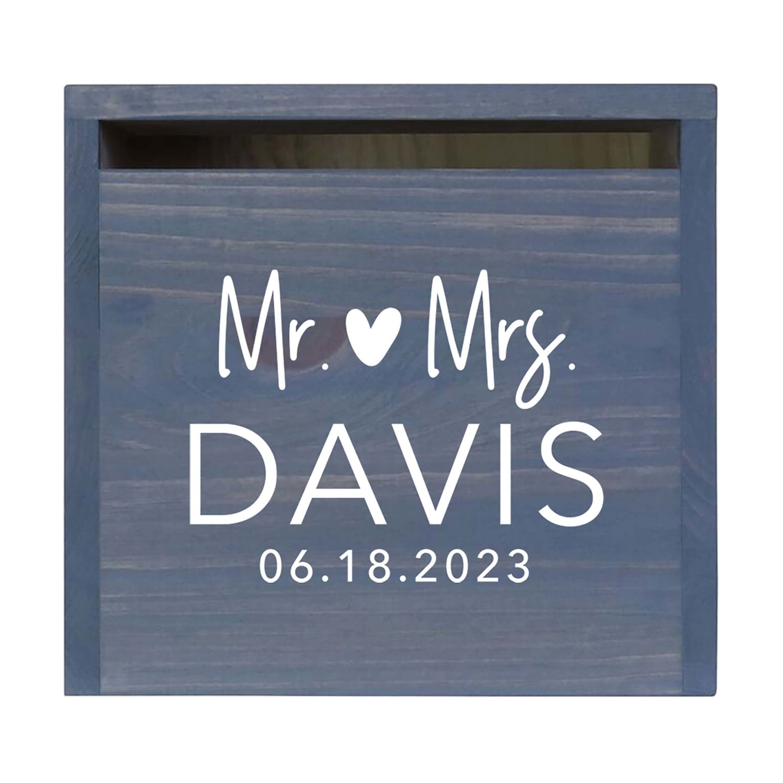 Elegant and Durable Pine Wood Wedding Card Box (Mr & Mrs)