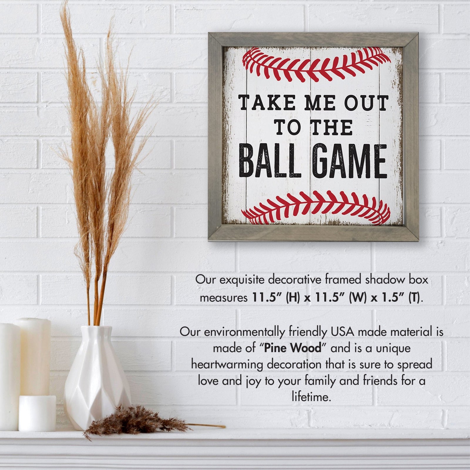 Elegant Baseball Framed Shadow Box Shelf Décor With Inspiring Bible Verses - Ball Game - LifeSong Milestones