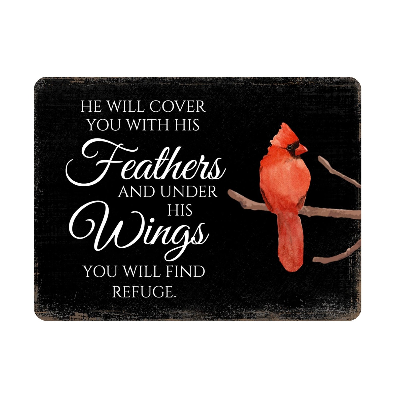Elegant Vintage-Inspired Cardinal Wooden Magnet Printed With Everyday Inspirational Verses Gift Ideas - He Will Cover - LifeSong Milestones