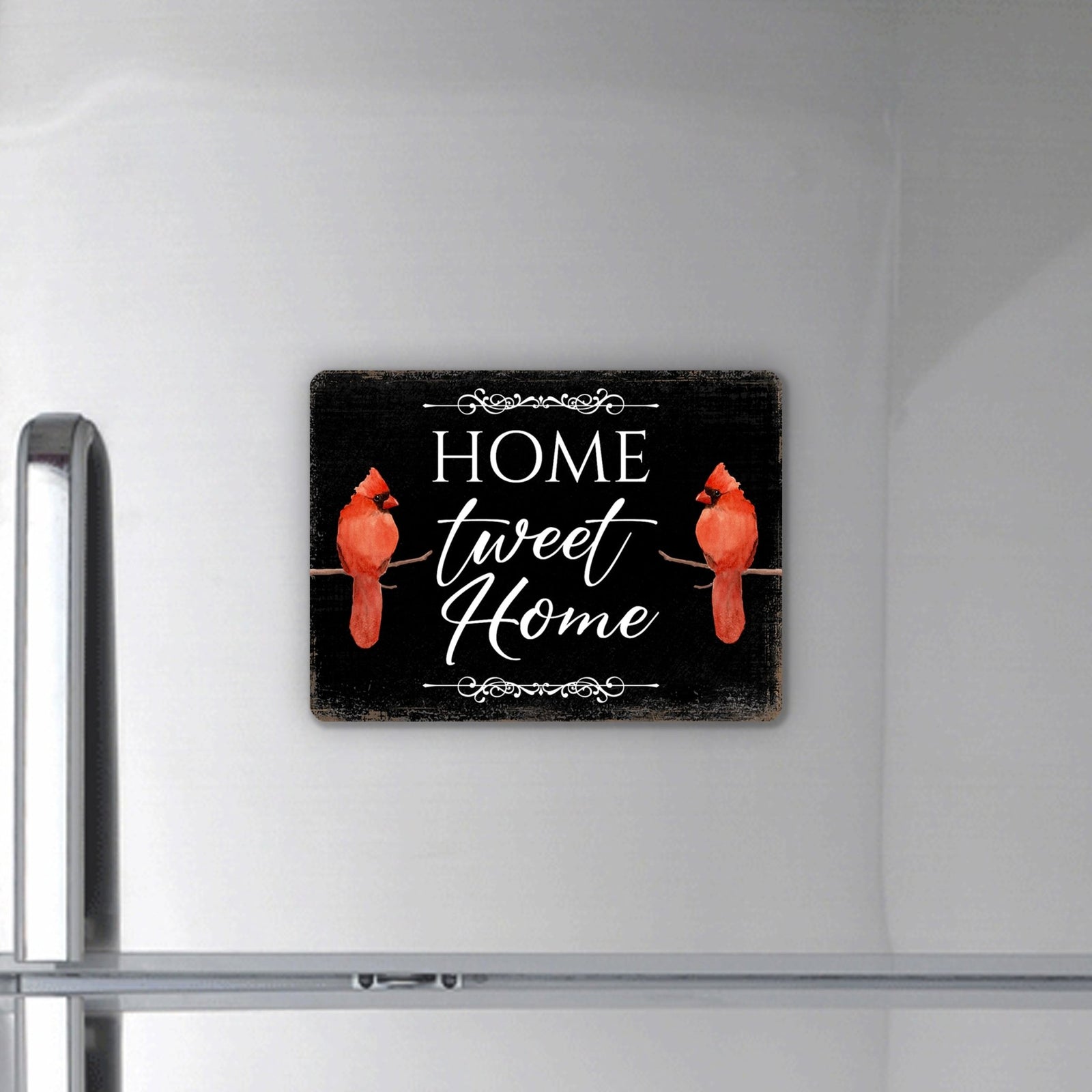 Elegant Vintage-Inspired Cardinal Wooden Magnet Printed With Everyday Inspirational Verses Gift Ideas - Home Tweet Home - LifeSong Milestones