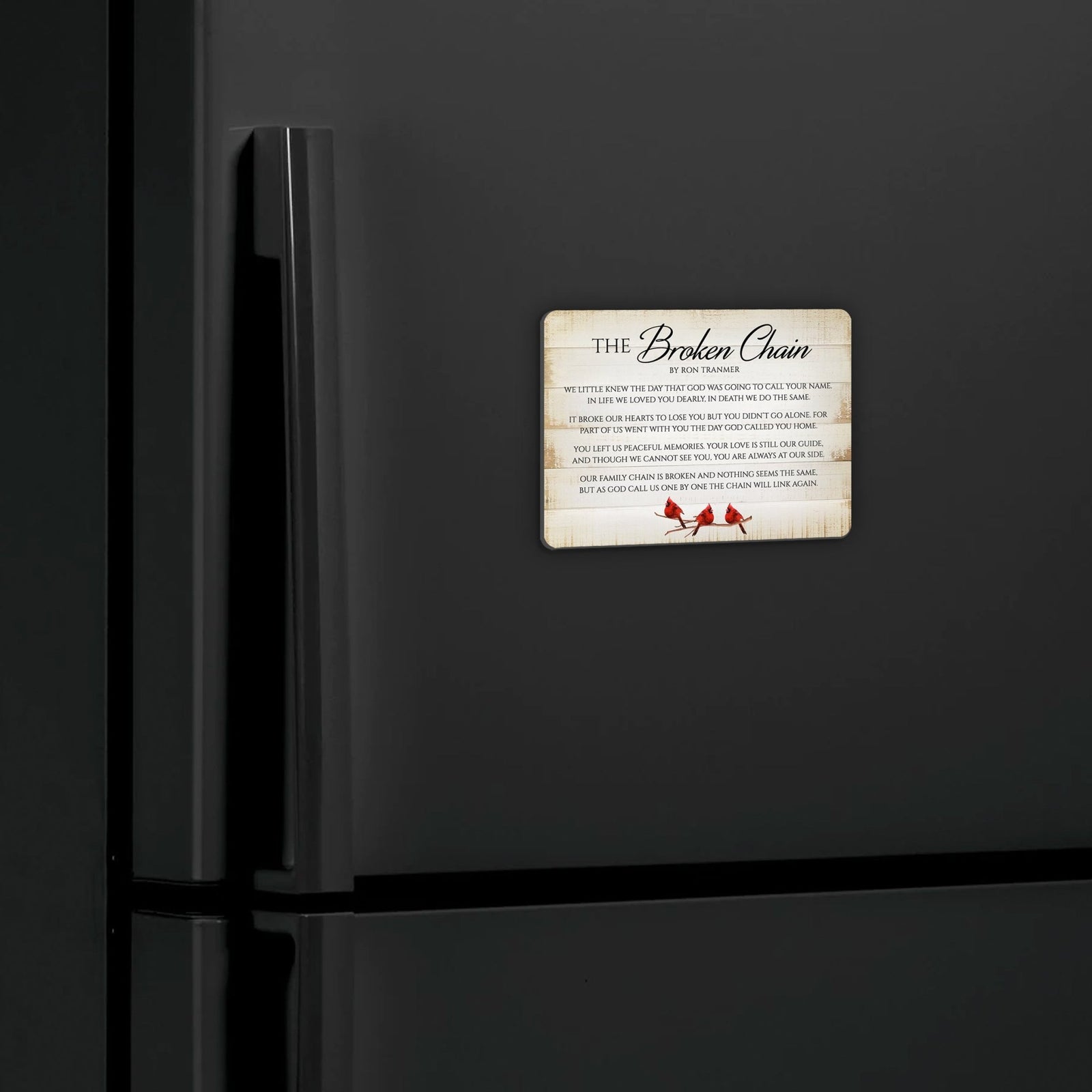 Elegant Vintage-Inspired Cardinal Wooden Magnet Printed With Everyday Inspirational Verses Gift Ideas - The Broken Chain - LifeSong Milestones