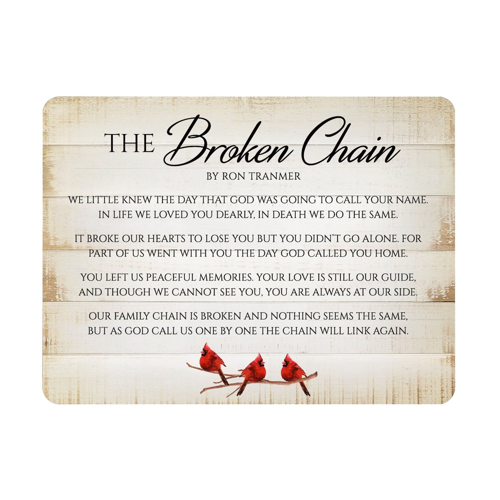 Elegant Vintage-Inspired Cardinal Wooden Magnet Printed With Everyday Inspirational Verses Gift Ideas - The Broken Chain - LifeSong Milestones
