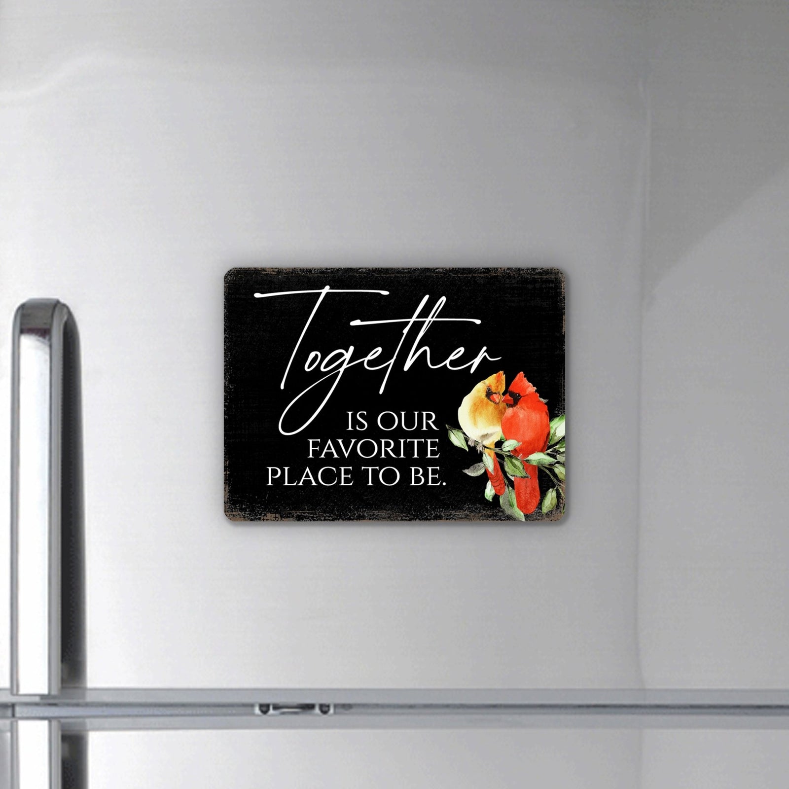 Elegant Vintage-Inspired Cardinal Wooden Magnet Printed With Everyday Inspirational Verses Gift Ideas - Together - LifeSong Milestones