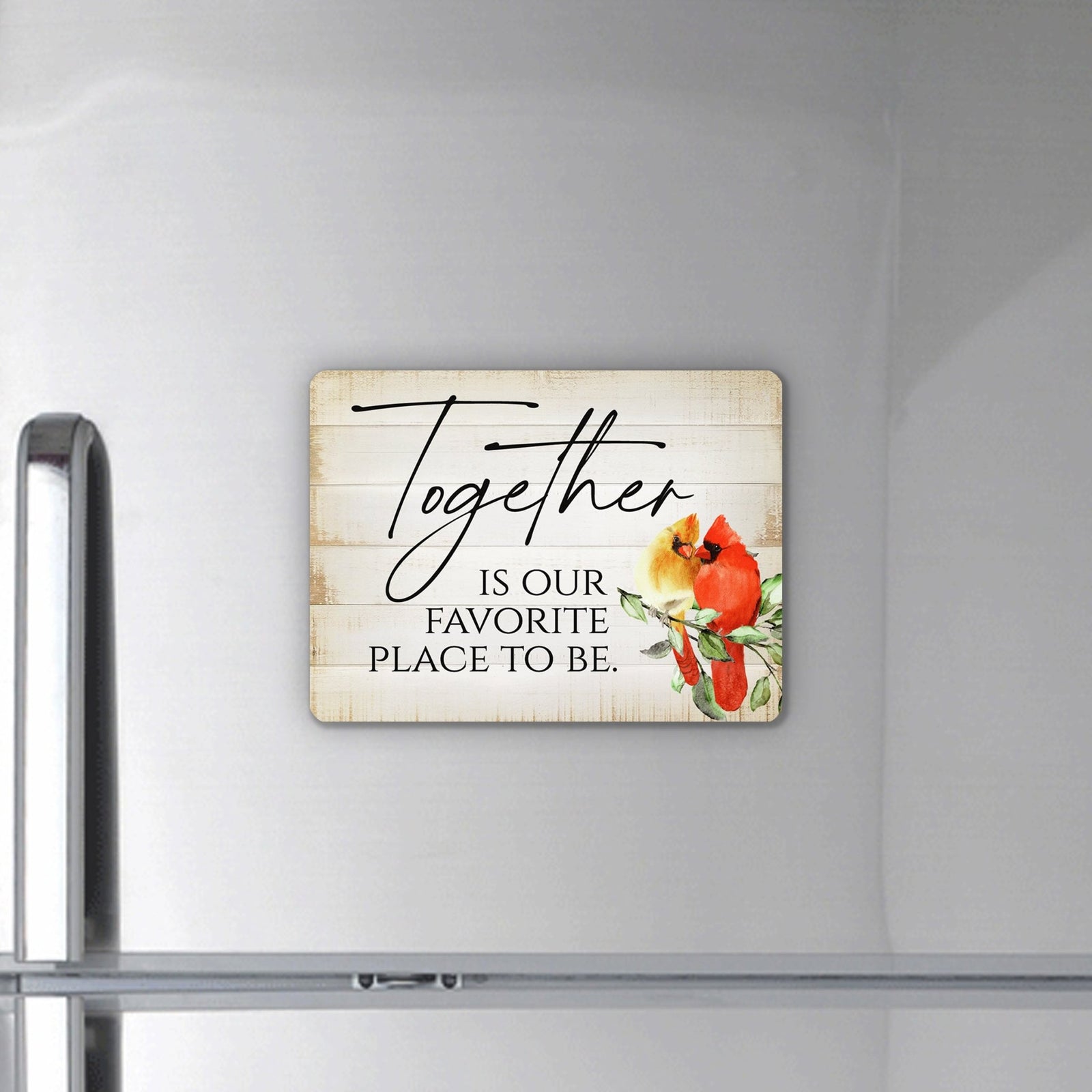 Elegant Vintage-Inspired Cardinal Wooden Magnet Printed With Everyday Inspirational Verses Gift Ideas - Together - LifeSong Milestones