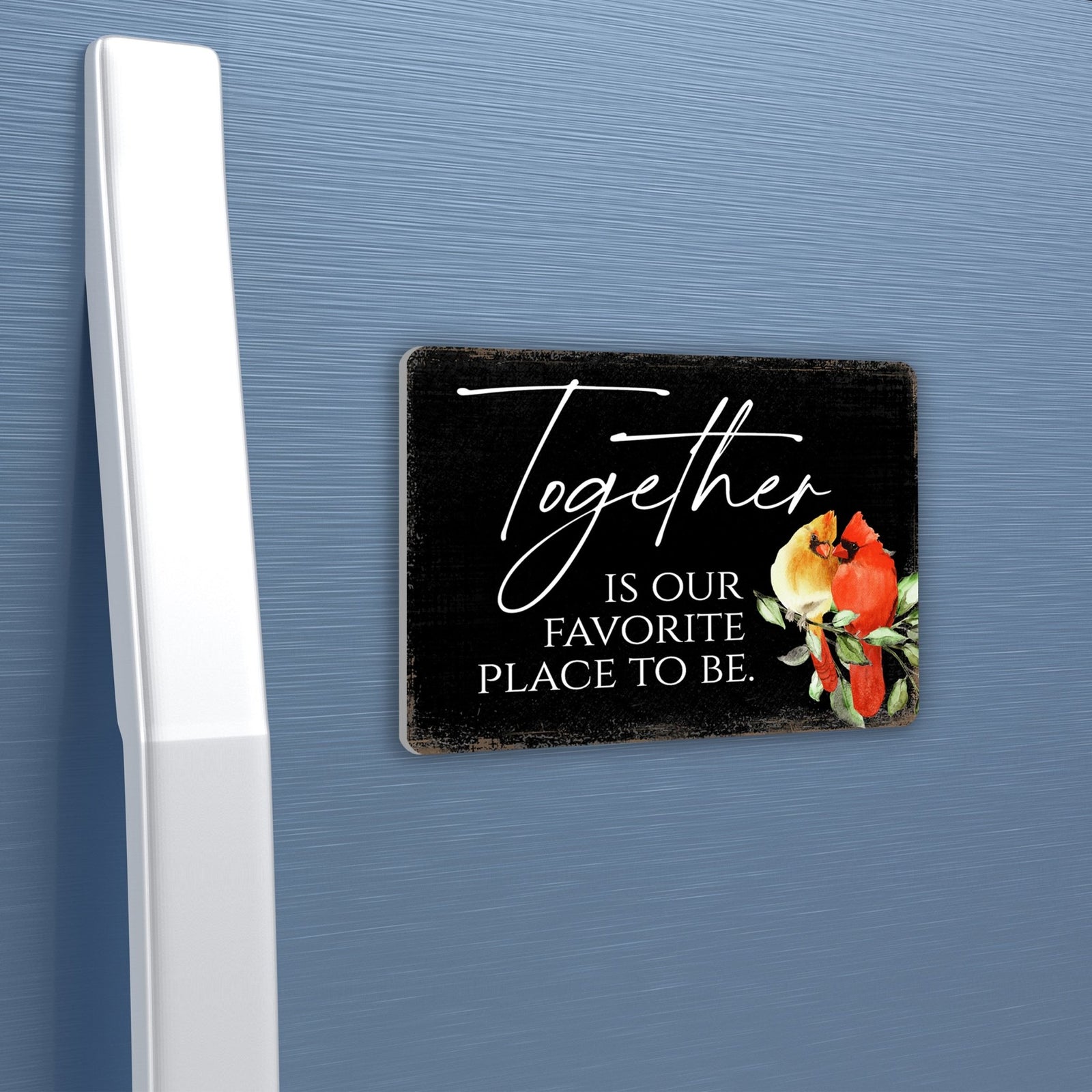 Elegant Vintage-Inspired Cardinal Wooden Magnet Printed With Everyday Inspirational Verses Gift Ideas - Together - LifeSong Milestones