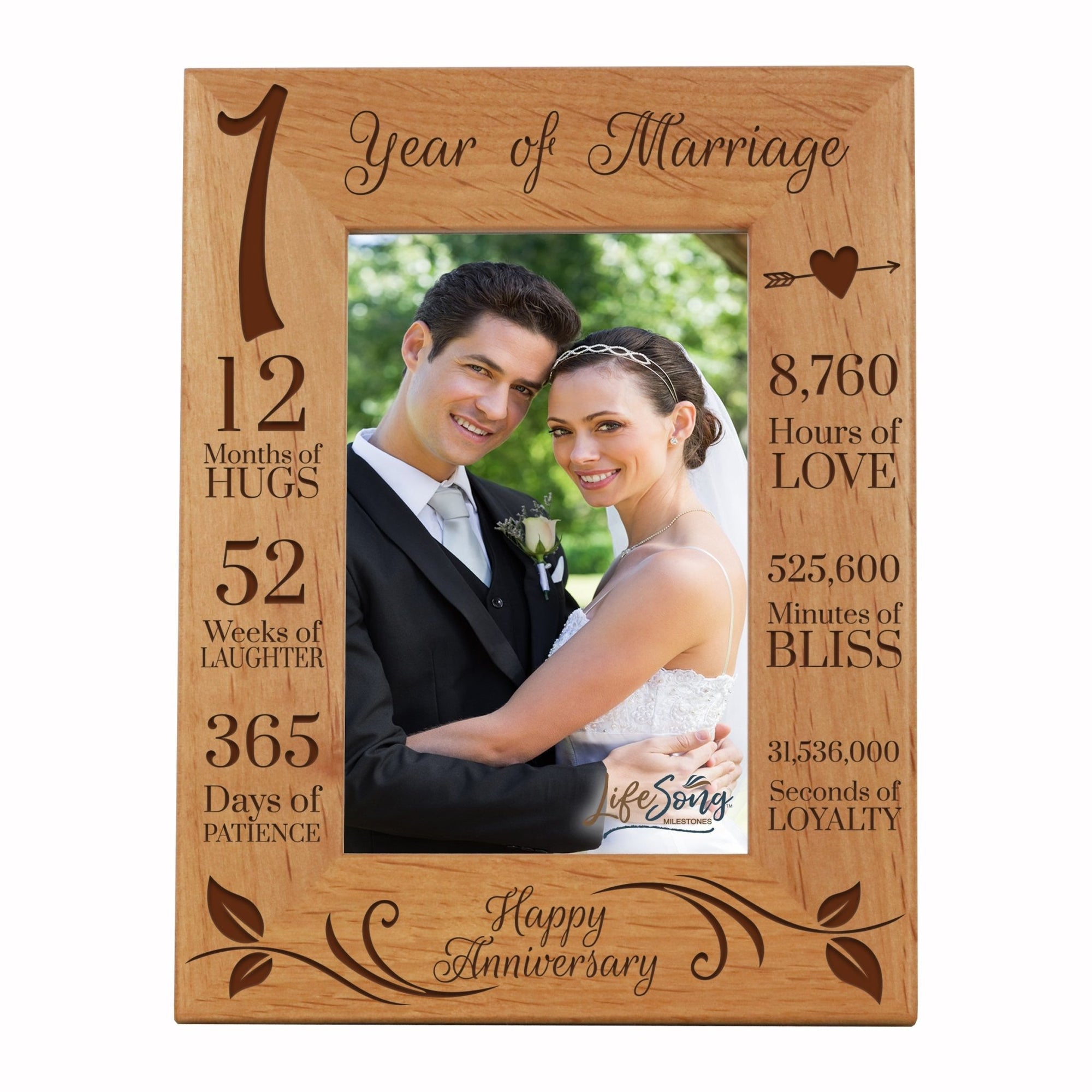 Lifesong Milestones Engraved 1st Anniversary Picture Frame Gift for Couples