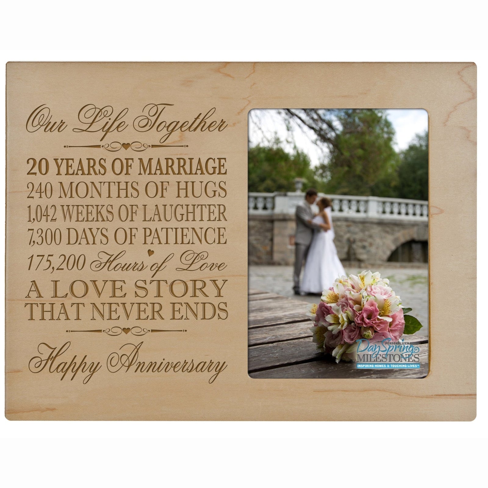 Lifesong Milestones Personalized Couples 20th Wedding Anniversary Picture Frame Decorations