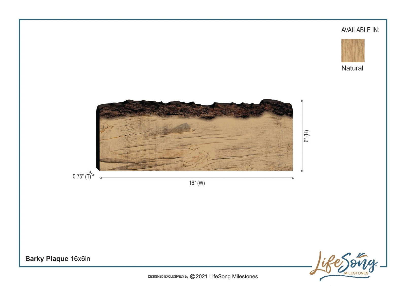 Engraved Barky Wood Plaque - Family - LifeSong Milestones