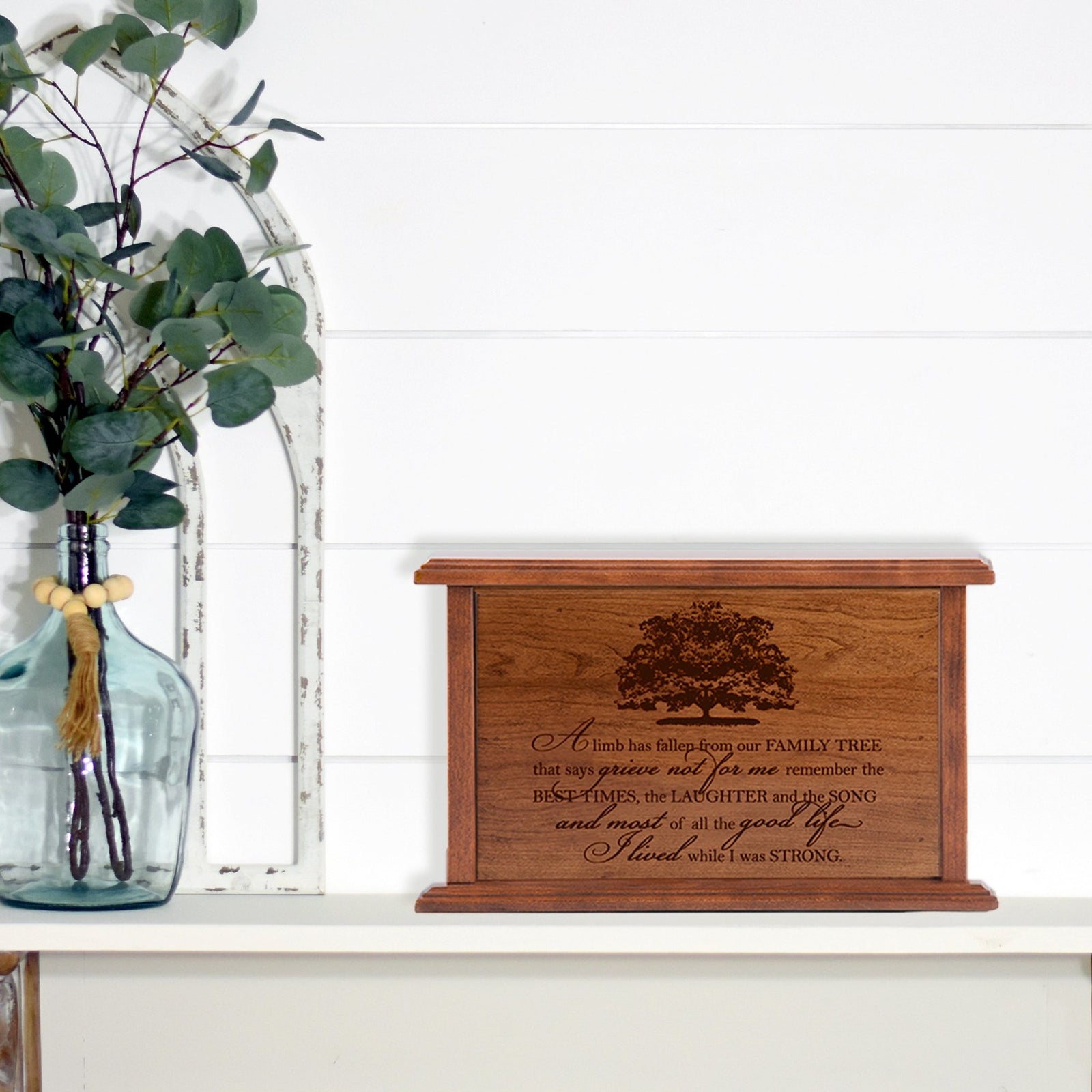 LifeSong Milestones Memorial Engraved Cremation Urn Box for Human Ashes