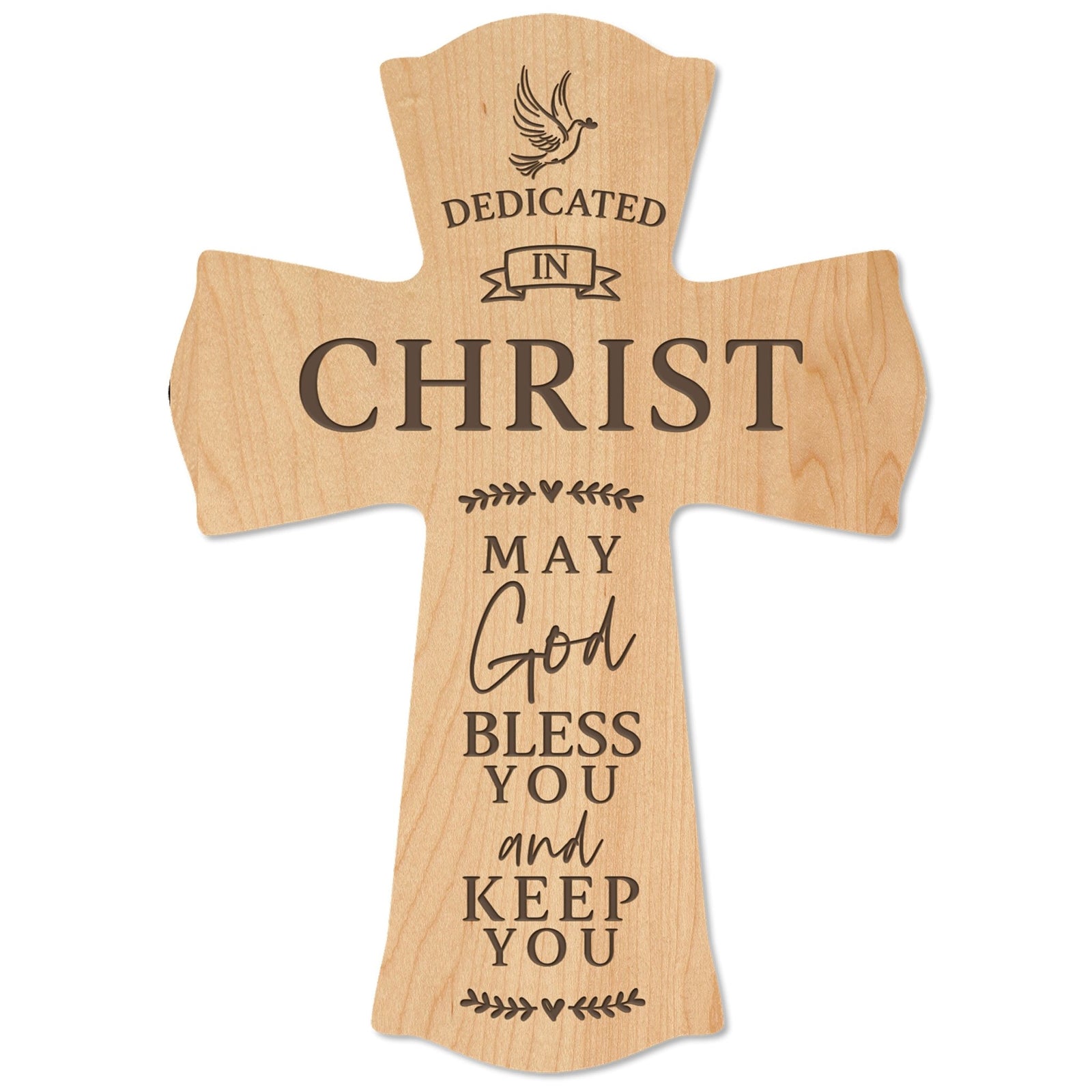 Wooden Engraved Dedication Wall Cross