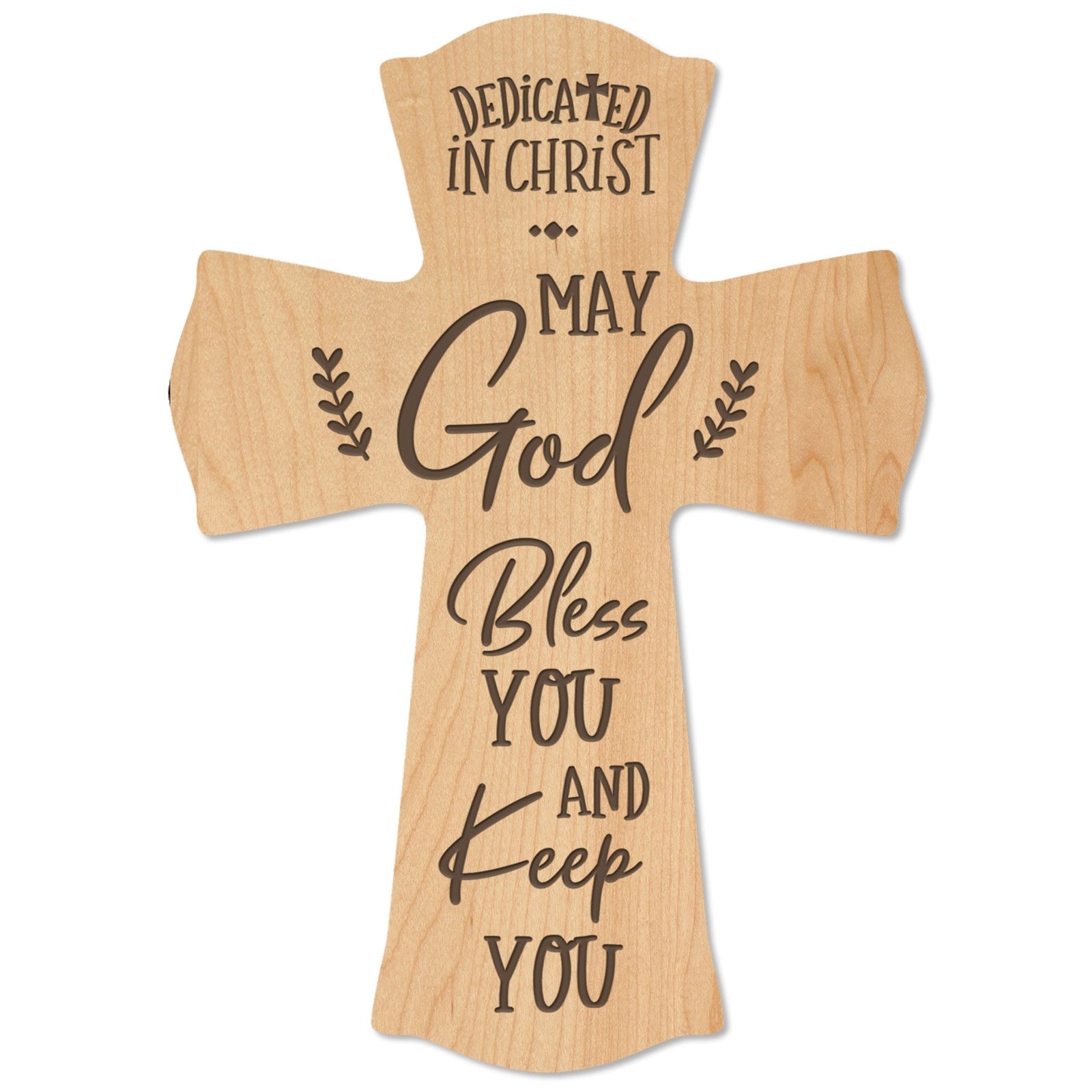 Wooden Engraved Dedication Wall Cross