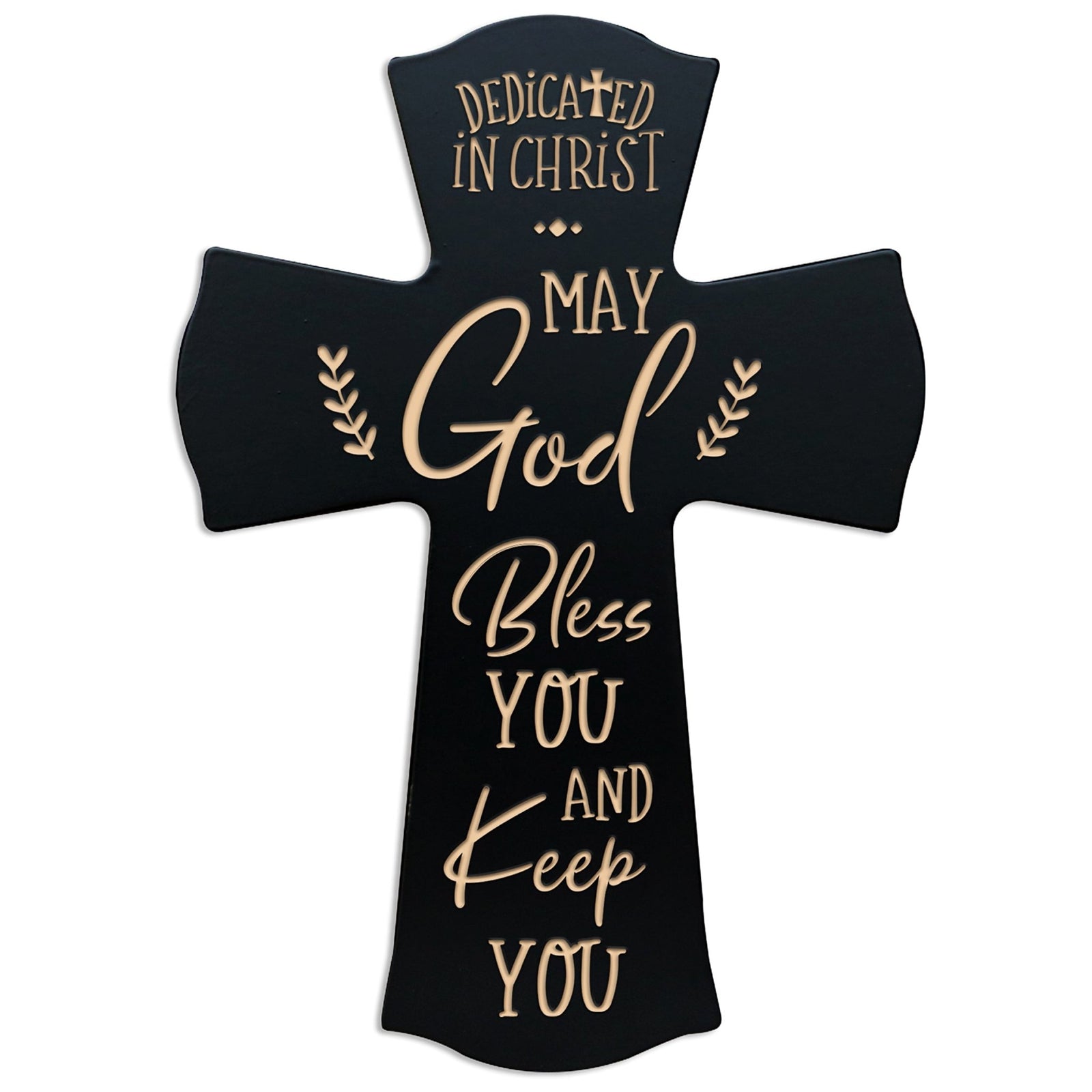 Wooden Engraved Dedication Wall Cross