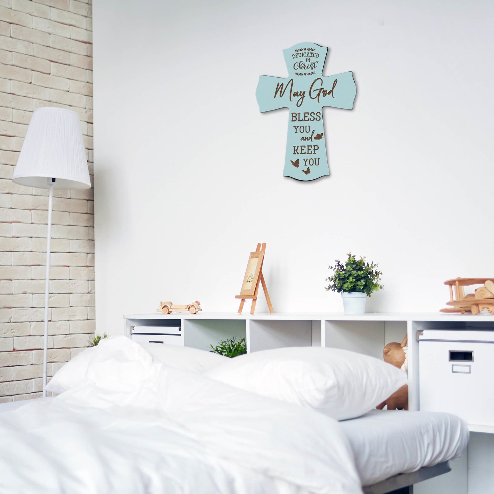 Wooden Engraved Dedication Wall Cross