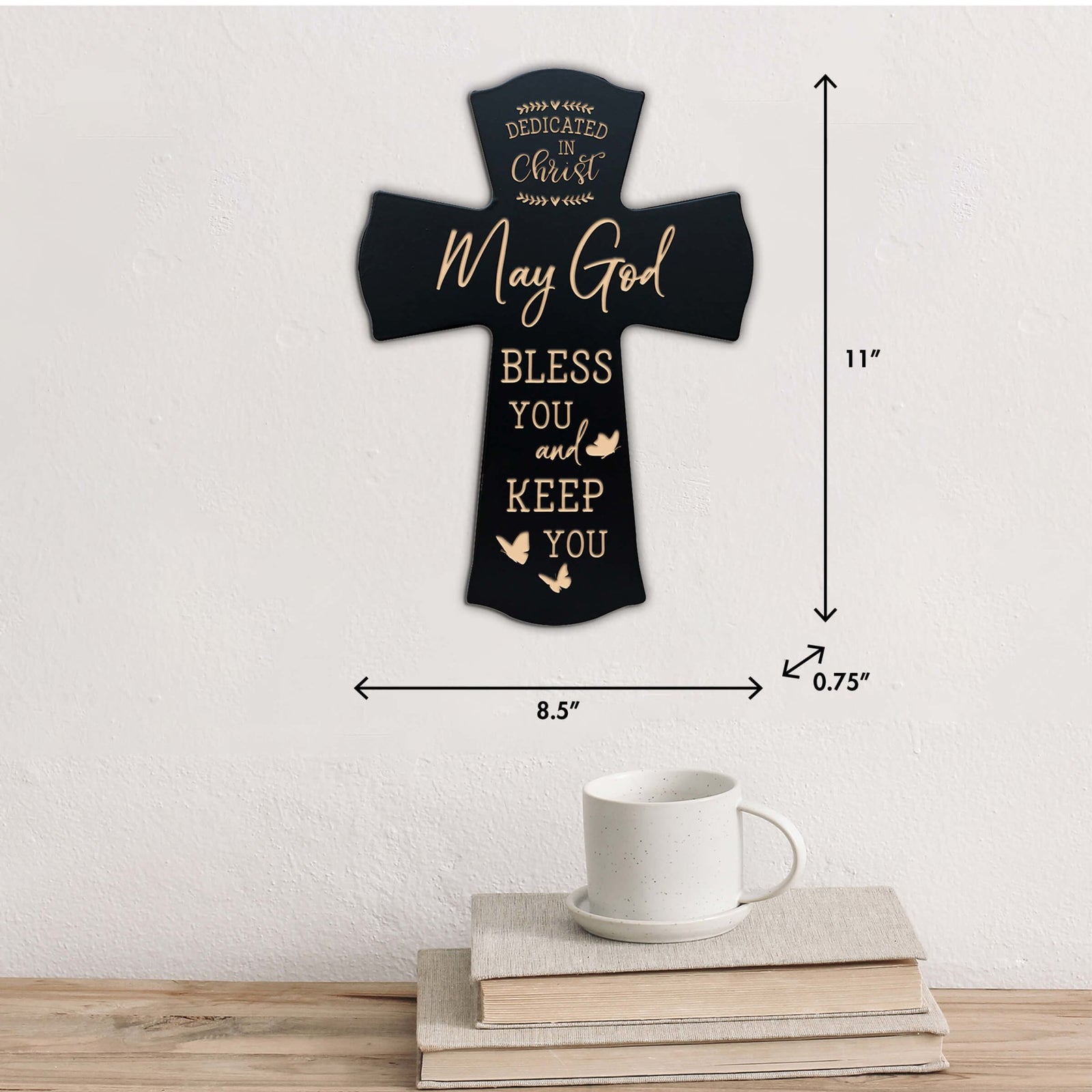 Wooden Engraved Dedication Wall Cross