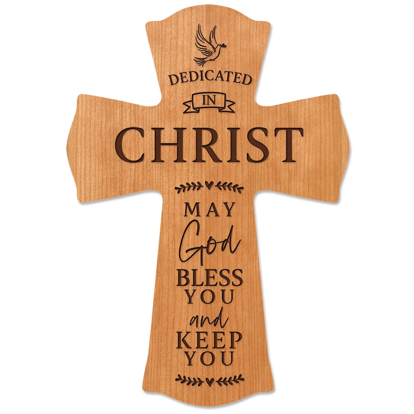 Wooden Engraved Dedication Wall Cross