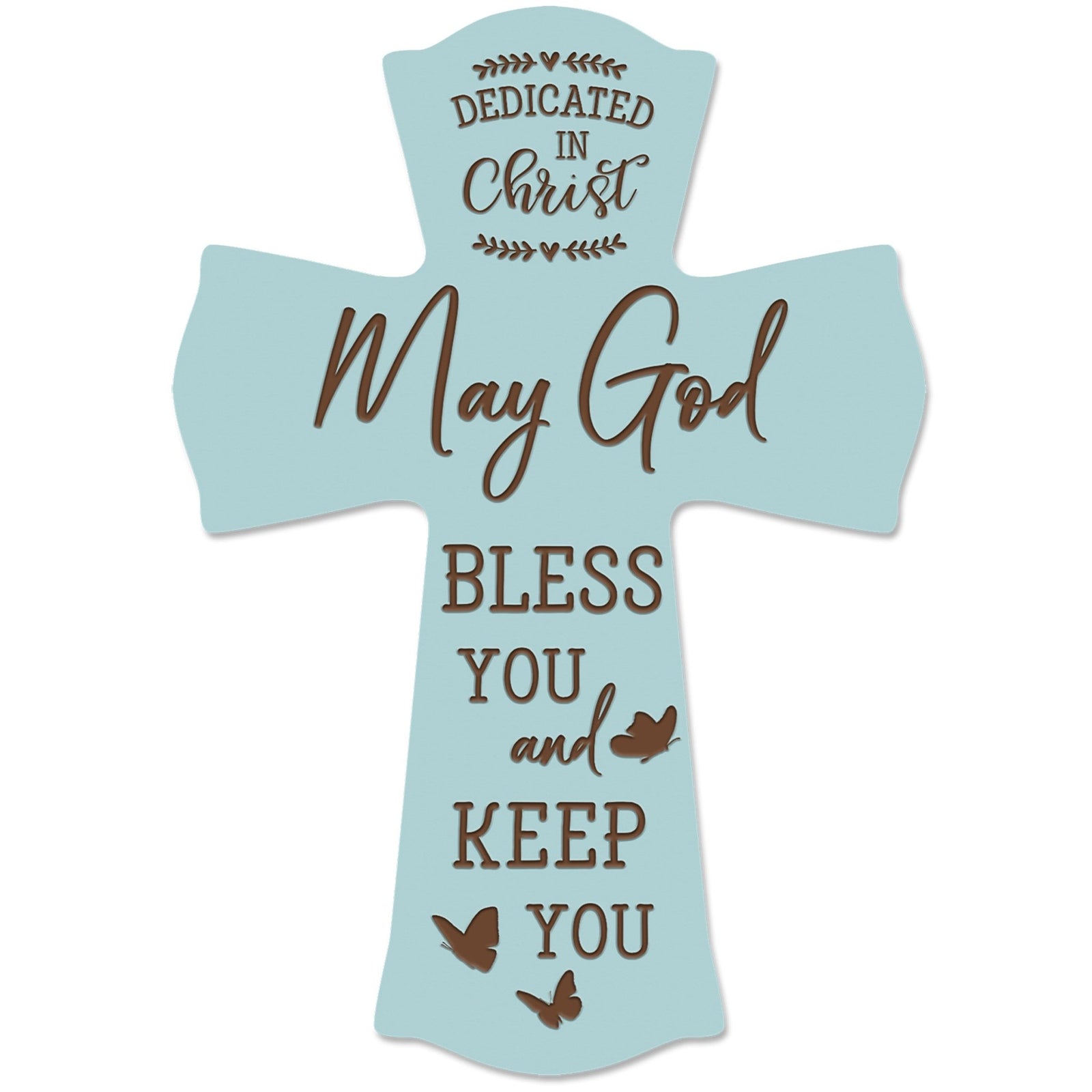 Wooden Engraved Dedication Wall Cross
