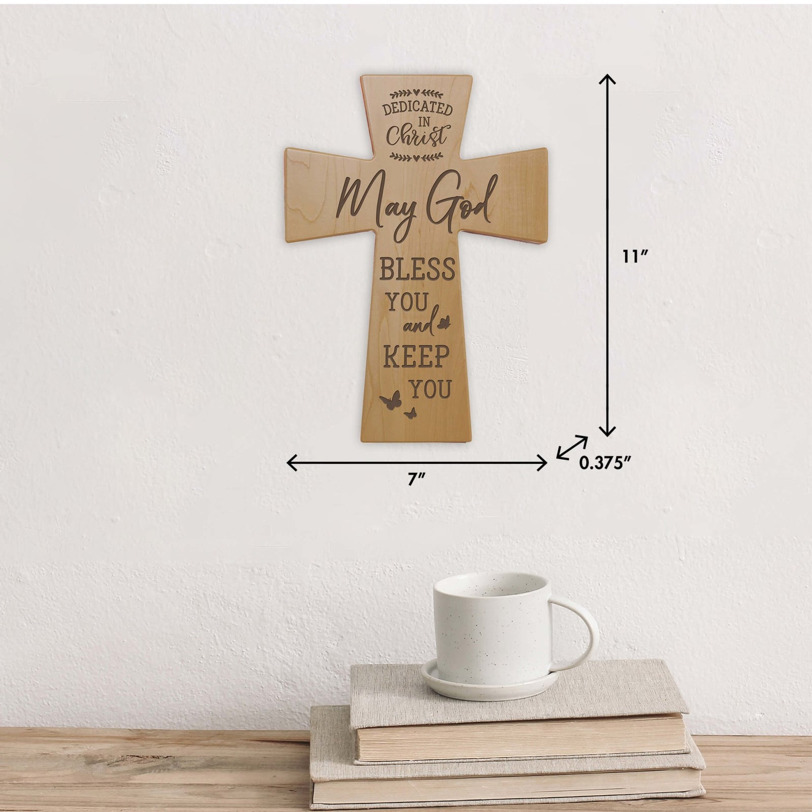 Engraved Wooden Dedication Crosses - Dedicated In Christ - LifeSong Milestones