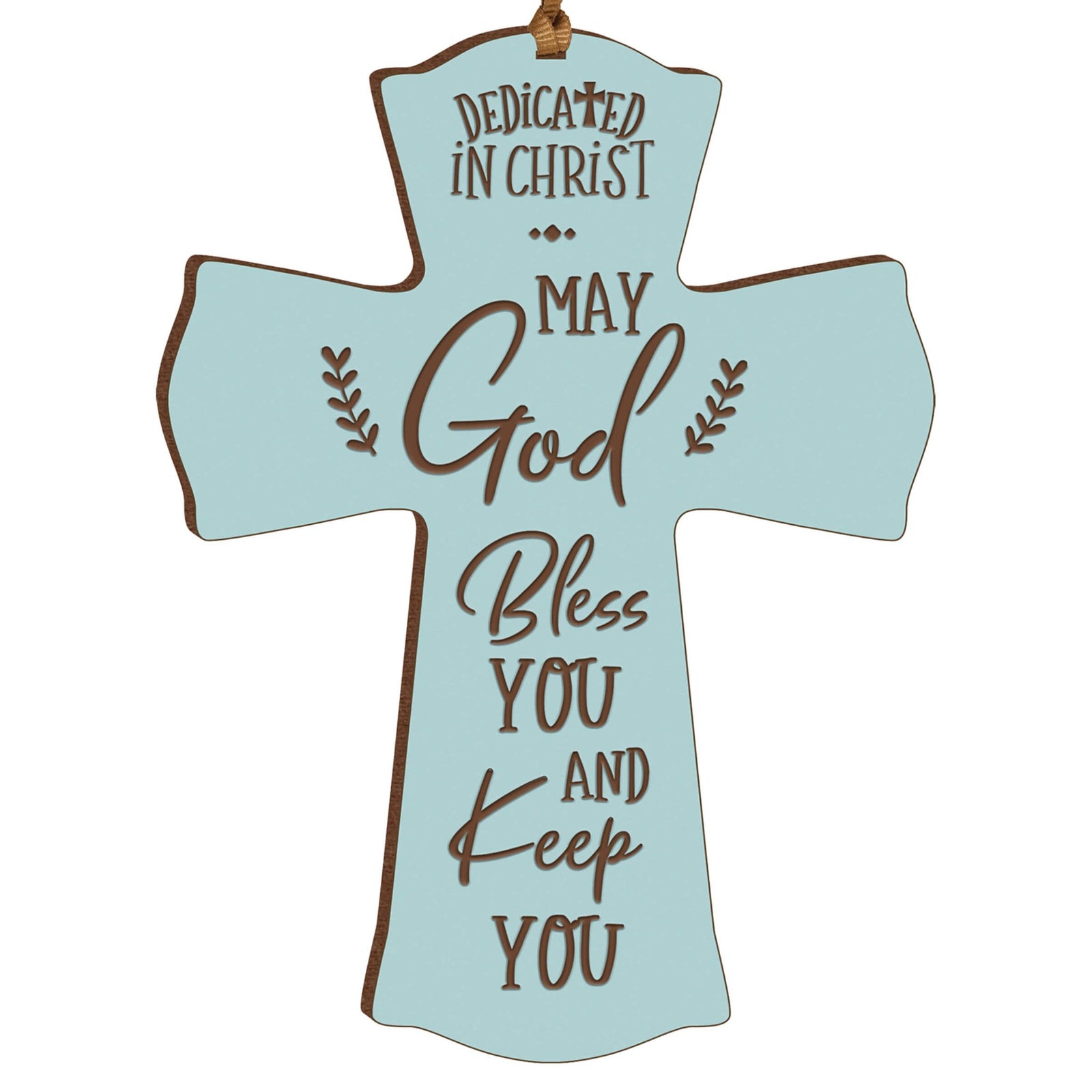 Engraved Wooden Dedication Crosses - Dedicated In Christ - LifeSong Milestones