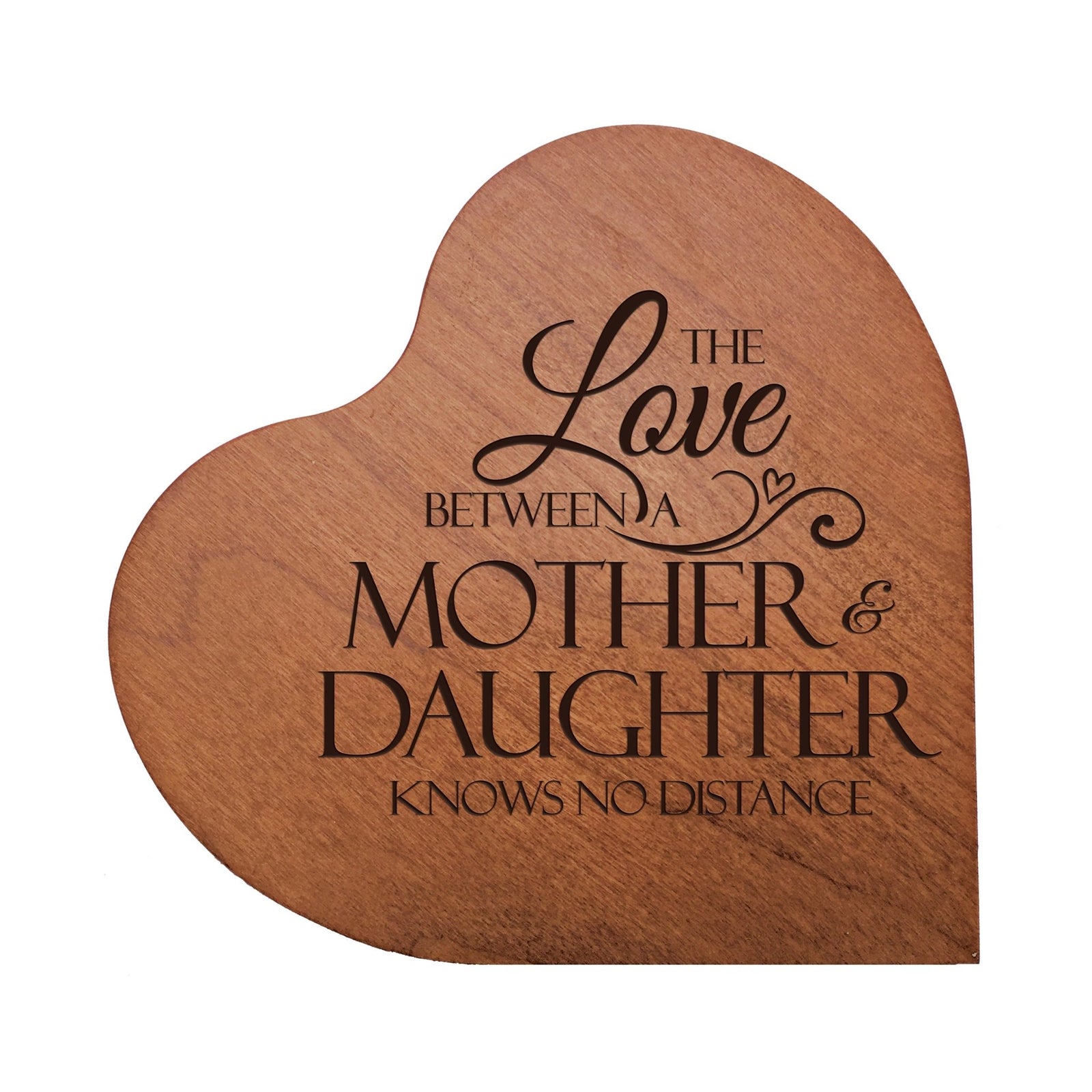 Engraved Wooden Heart Block 5” x 5.25” x 0.75”- The Love Between 2 - LifeSong Milestones