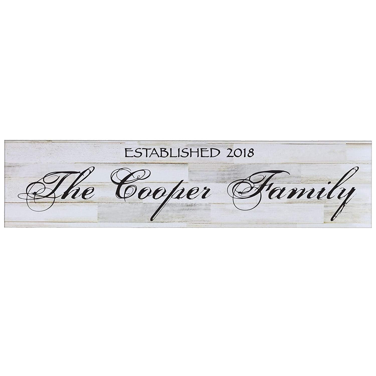 Established Wooden Wall Sign Art Size 10 x 40 - LifeSong Milestones