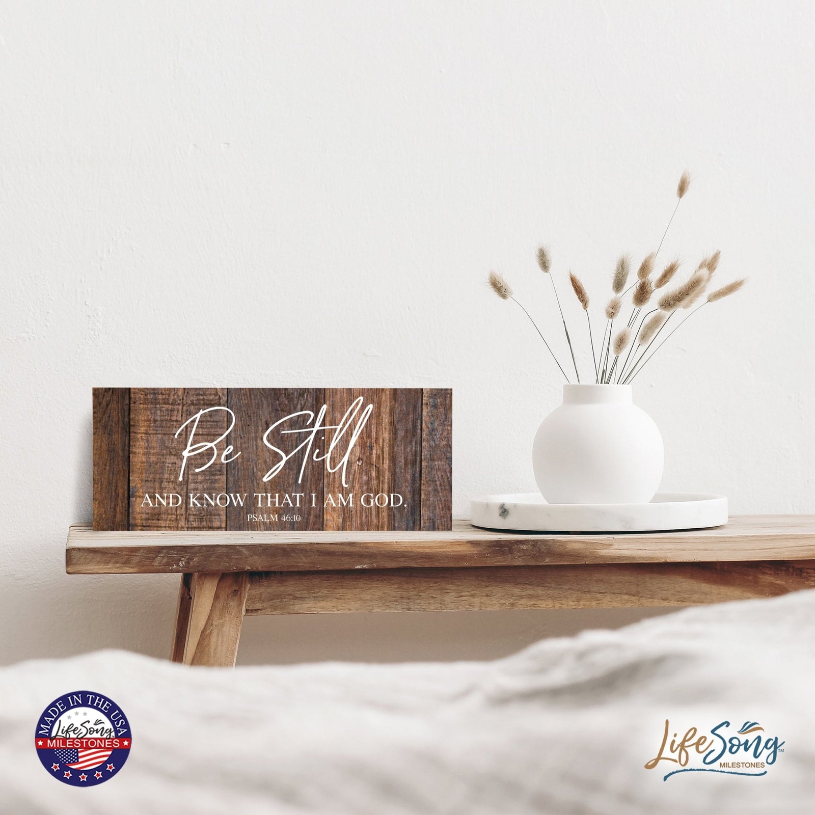 Every Day Inspirational Hanging Wall Plaque - Be Still And Know - LifeSong Milestones