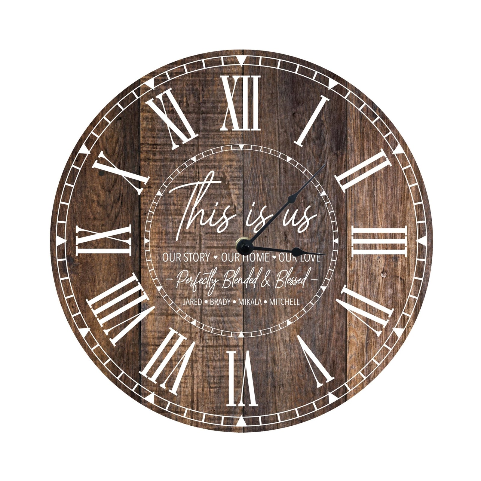 Everyday Home and Family Wall Clock 12” x .125” This Is Us-Perfectly Blended - LifeSong Milestones