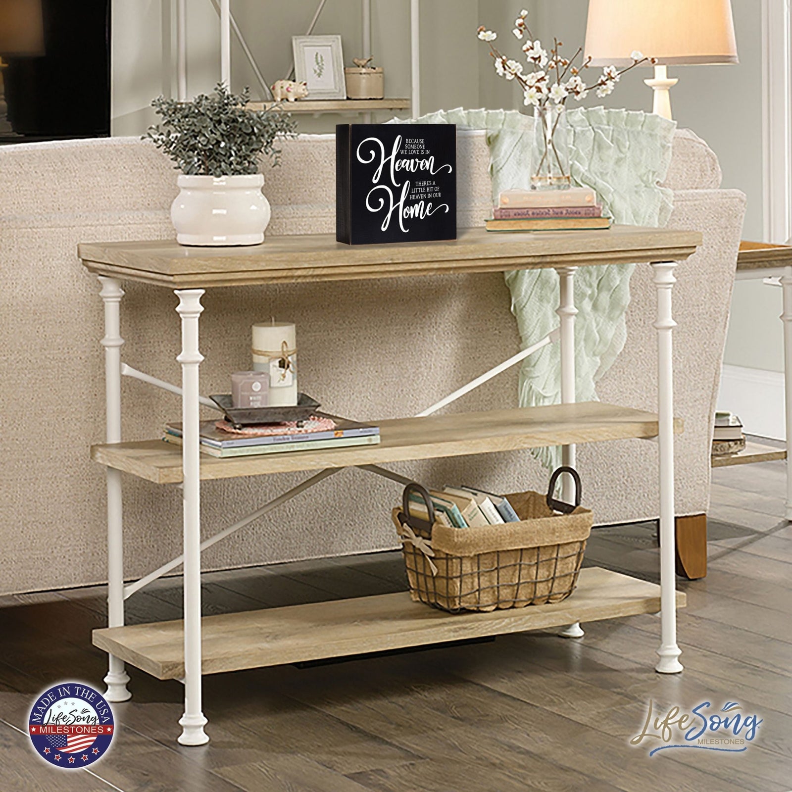 Everyday Memorial Shelf Décor - Because Someone We Love Is In Heaven - LifeSong Milestones