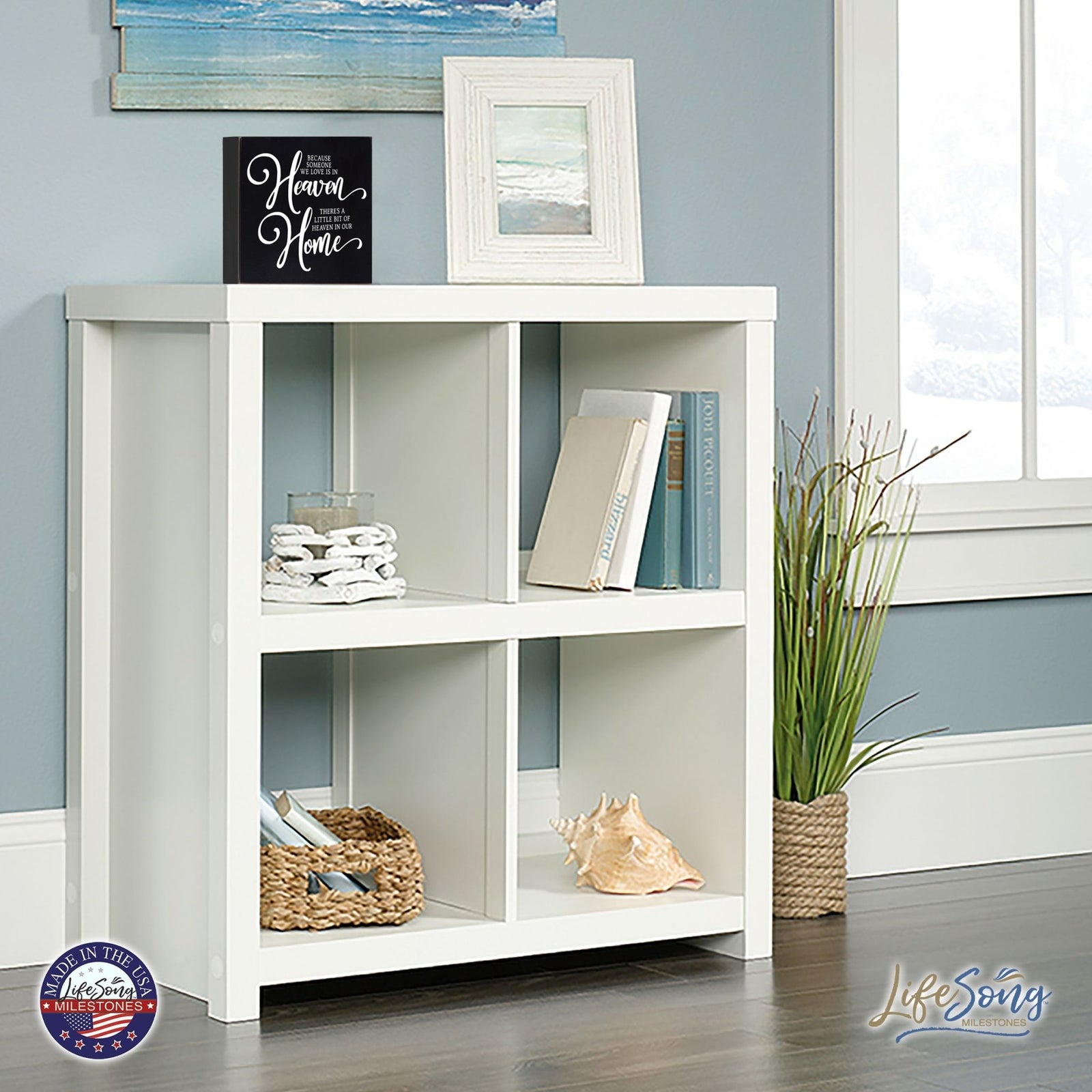 Everyday Memorial Shelf Décor - Because Someone We Love Is In Heaven - LifeSong Milestones