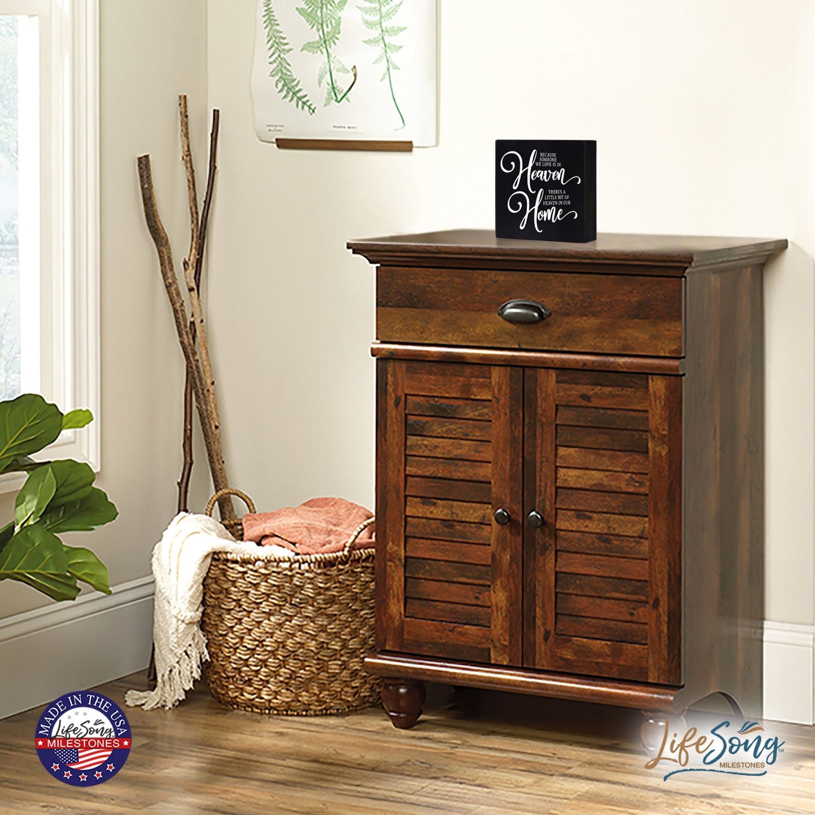 Everyday Memorial Shelf Décor - Because Someone We Love Is In Heaven - LifeSong Milestones