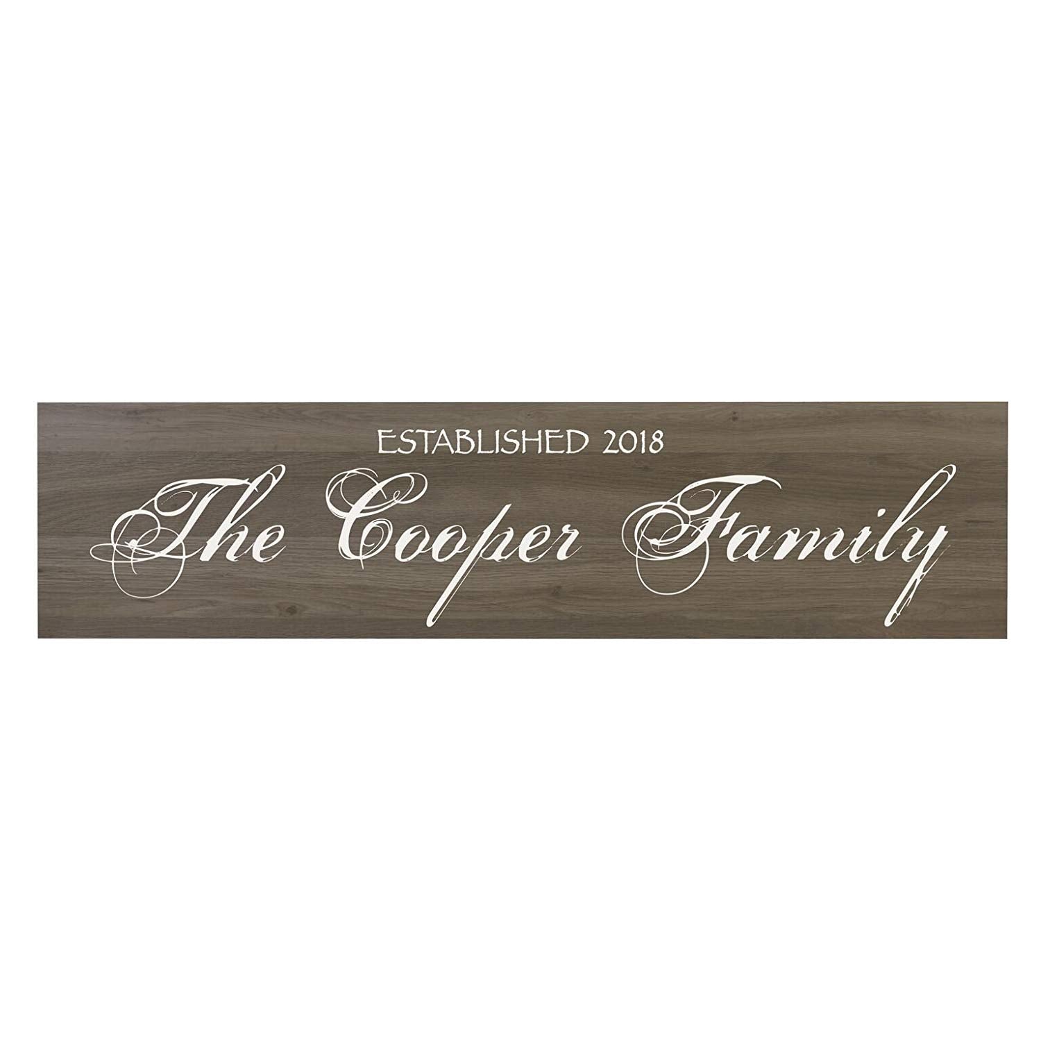 Family Name Wooden Wall Sign Art Size 10 x 40 - LifeSong Milestones