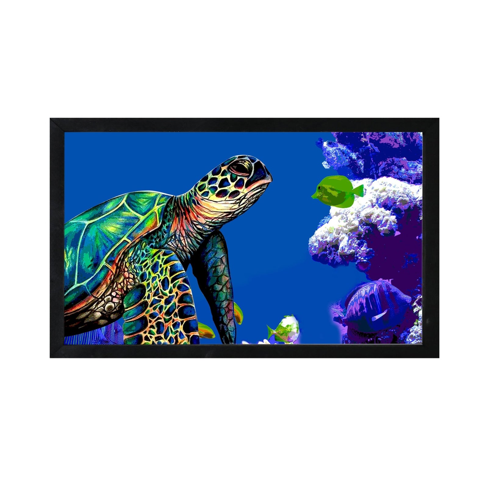Framed Shadow Box with Sea Turtle Art for Modern Wall Decor 12x18in - LifeSong Milestones