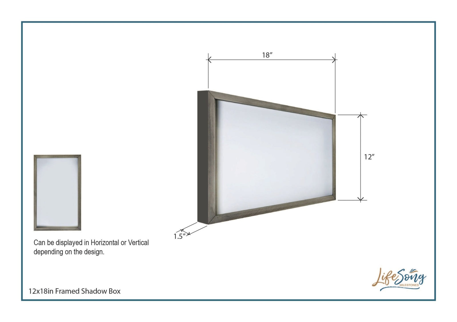 Framed Shadow Box with Sea Turtle Art for Modern Wall Decor 12x18in - LifeSong Milestones