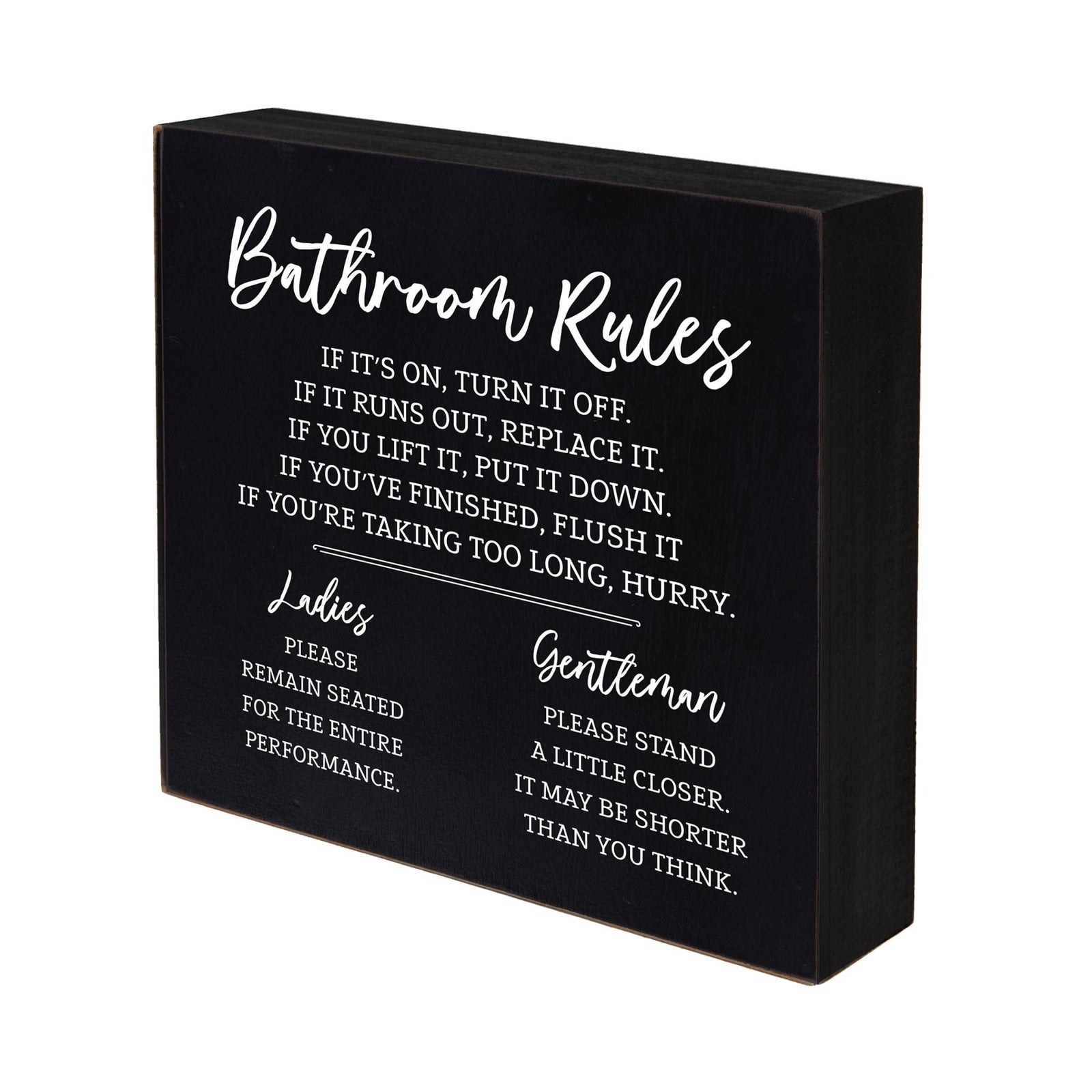 Funny Bathroom Decor 10x10 Shadow Box Bathroom Rules Ladies - LifeSong Milestones