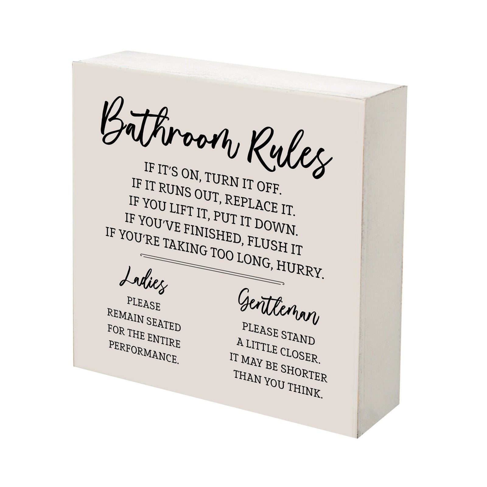 Funny Bathroom Decor 6x6 Shadow Box Bathroom Rules Ladies - LifeSong Milestones