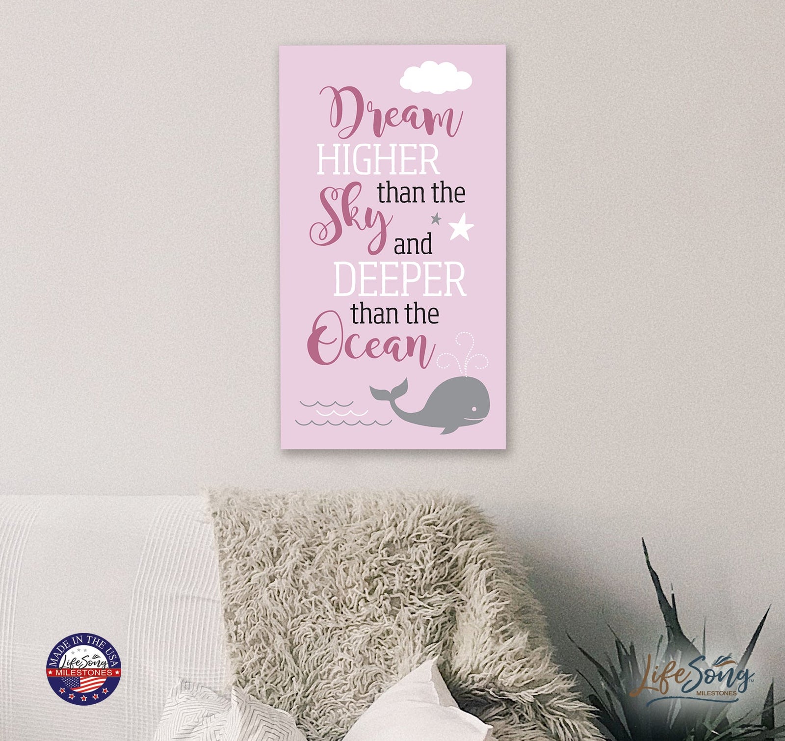 Baptismal Wooden Wall Plaque Gift for Girls