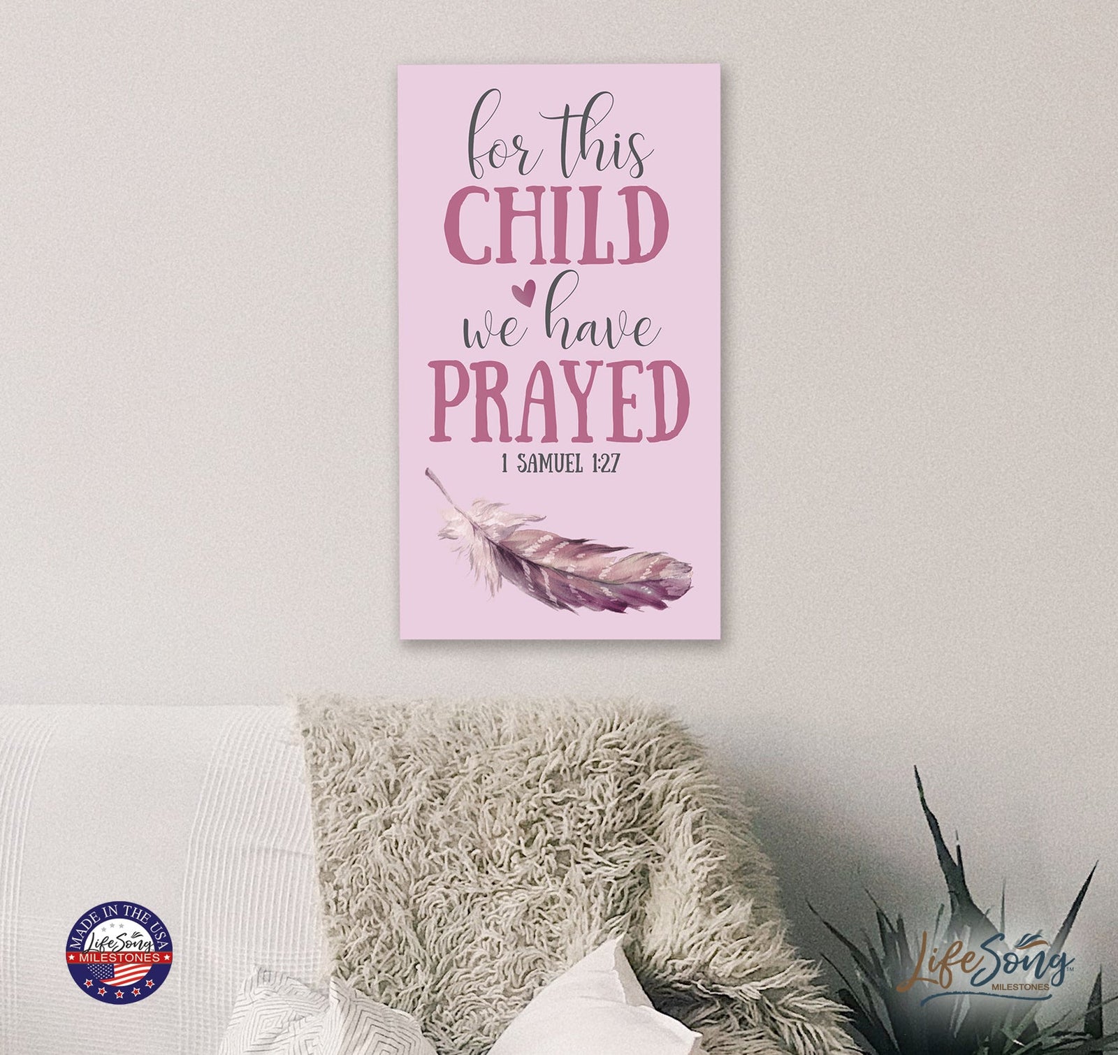 Girls Nursery Sign Decor - For This Child - LifeSong Milestones