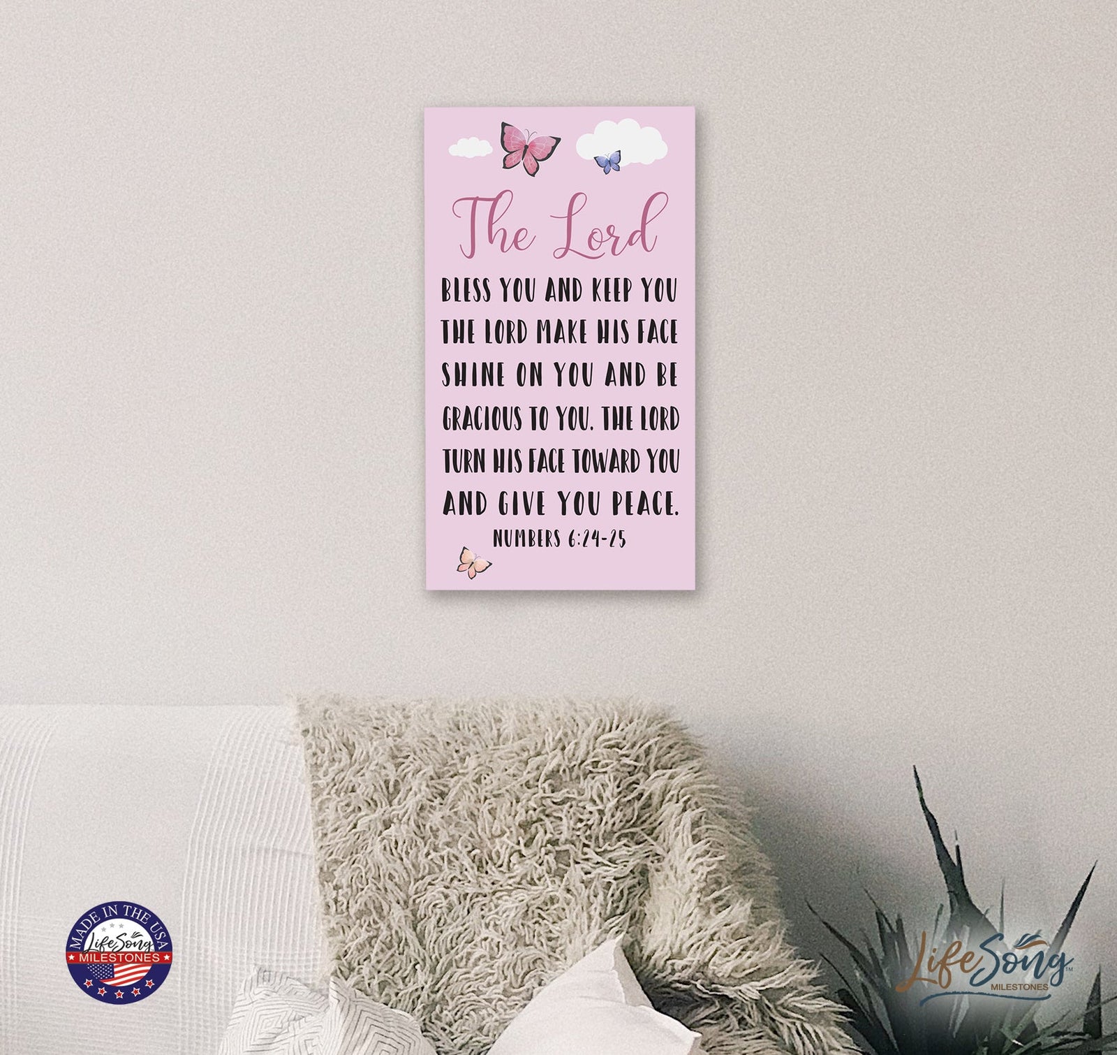 Baptismal Wooden Wall Plaque Gift for Girls