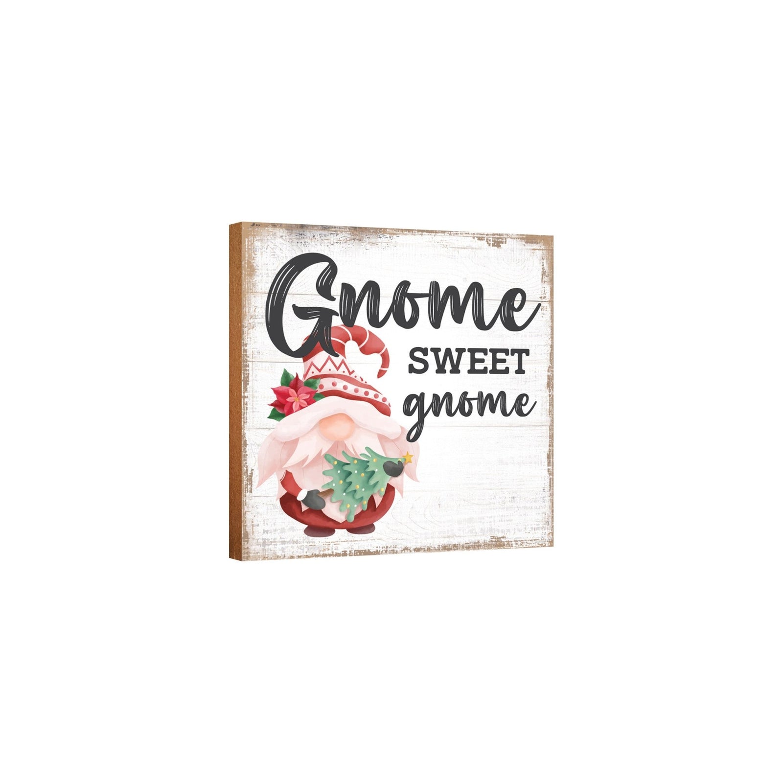Gnome Sweet Gnome | Wooden Christmas Sign 6x6 - LifeSong Milestones