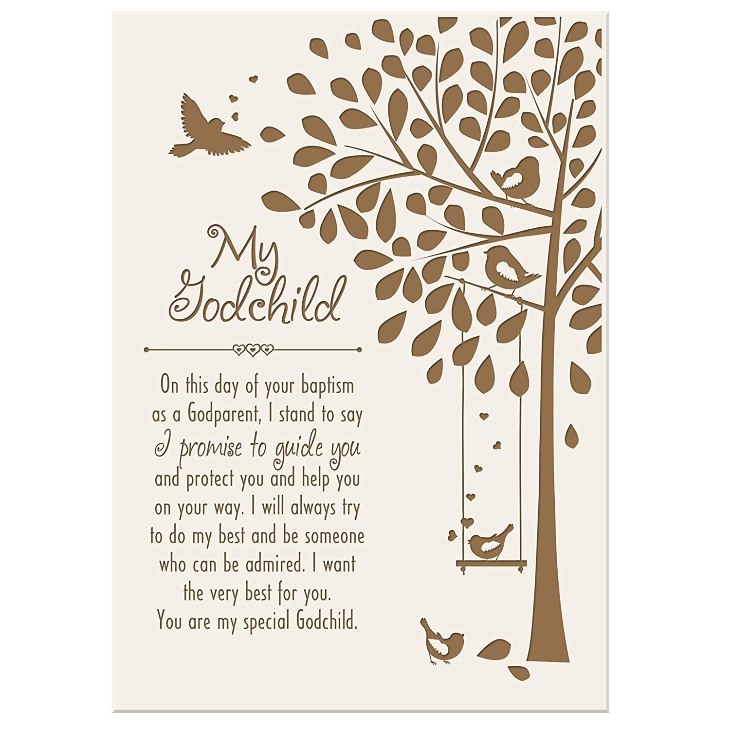 Lifesong Milestones Baptism Wooden Wall Plaque Home Decor Gift For Godchild
