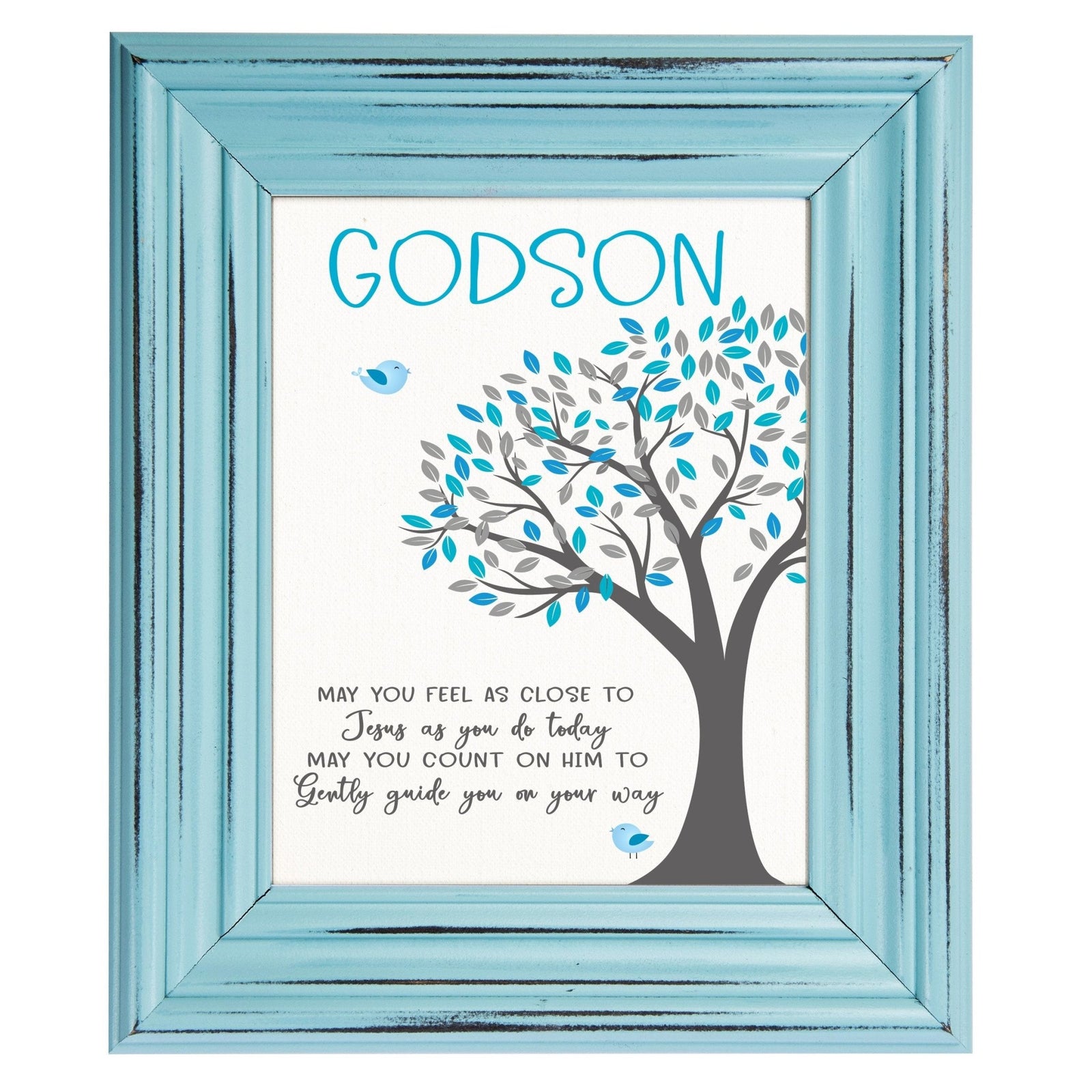 Framed wall décor baptism gift for godchild