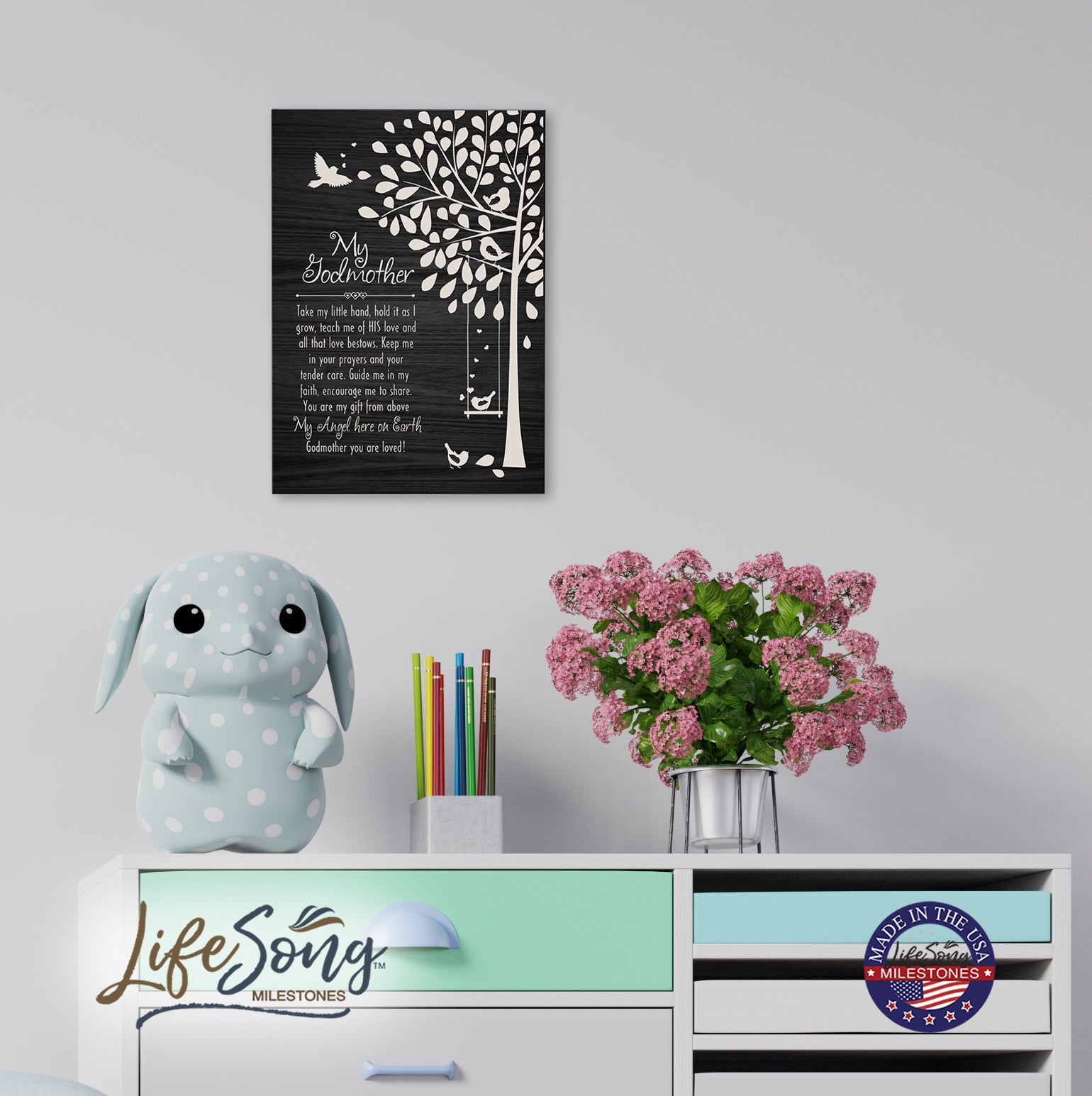 Godmother Wall Hanging Plaque Gift - Take My Little Hand - LifeSong Milestones