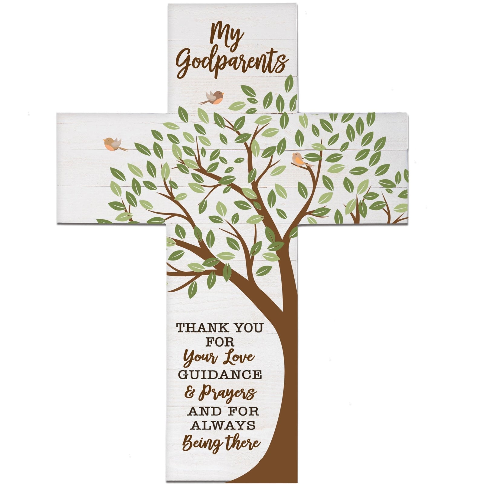 Godparents Baptism Pallet Wall Cross - LifeSong Milestones
